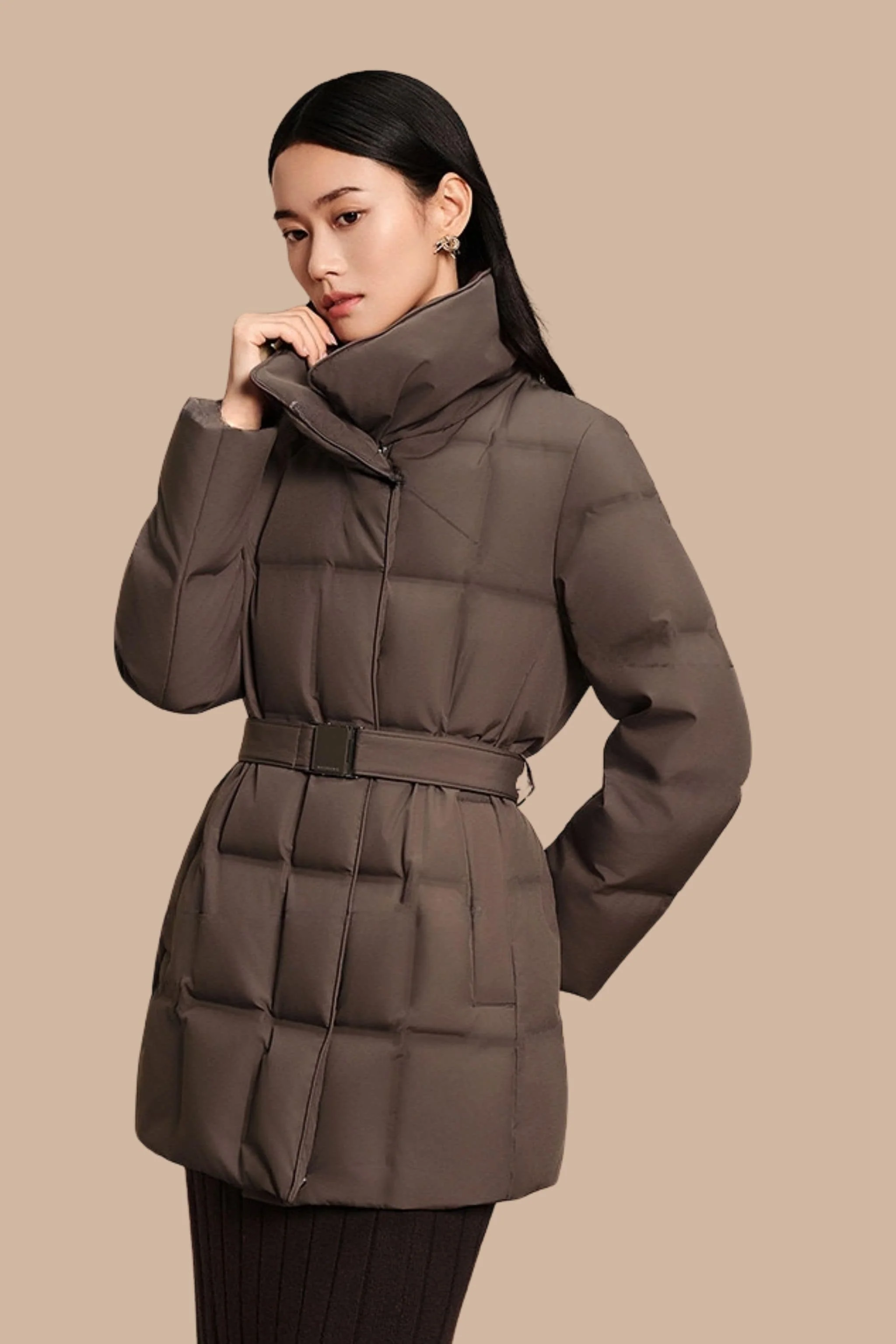 Women's Goose Down Jacket With Belt 148 - Image 20