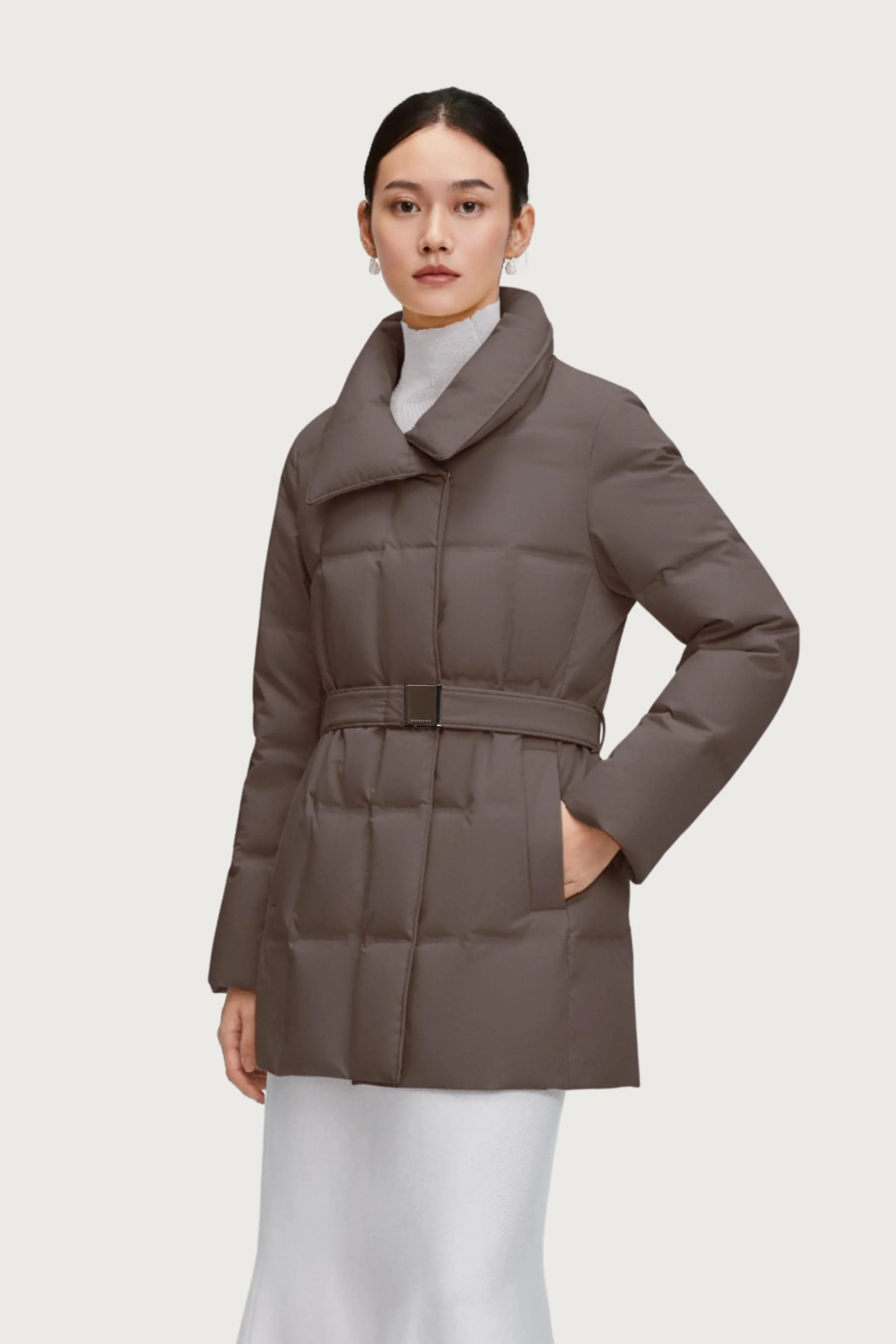 Women's Goose Down Jacket With Belt 148 - Image 21