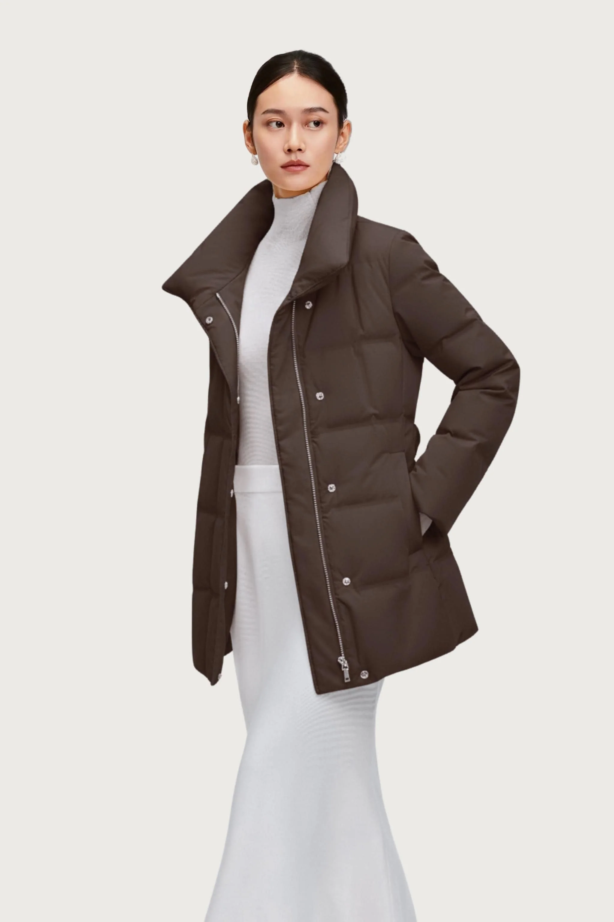 Women's Goose Down Jacket With Belt 148 - Image 23