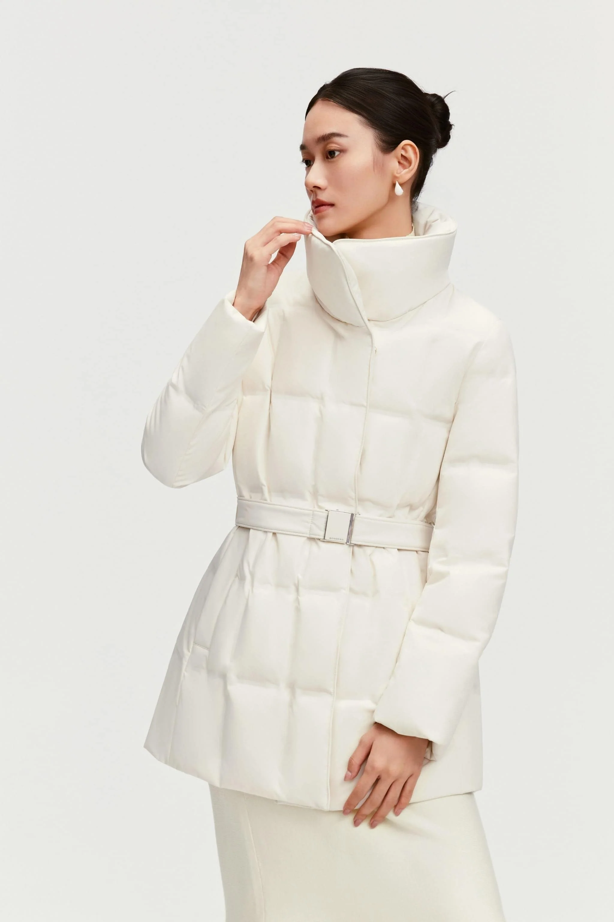 Women's Goose Down Jacket With Belt 148 - Image 3