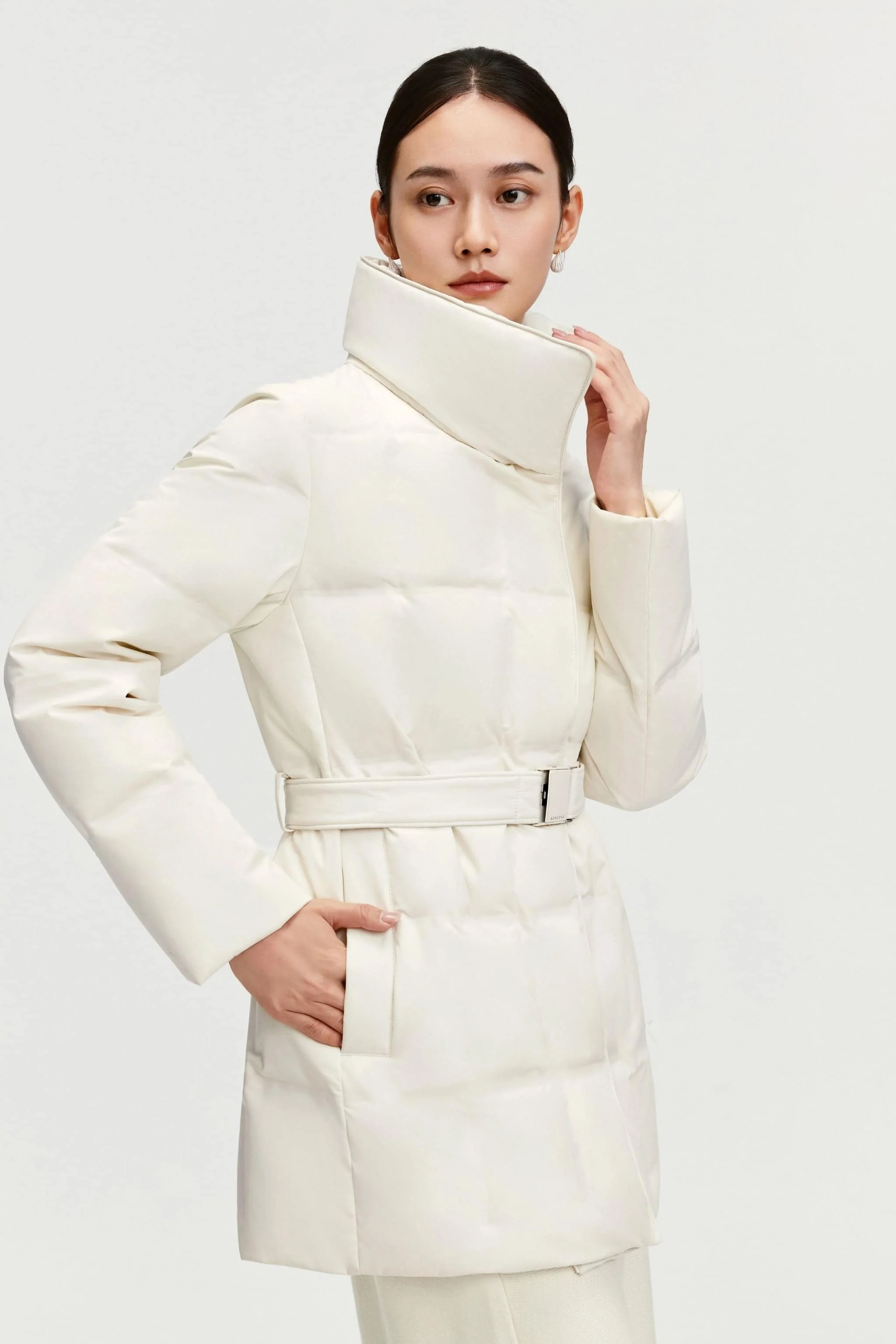 Women's Goose Down Jacket With Belt 148 - Image 4