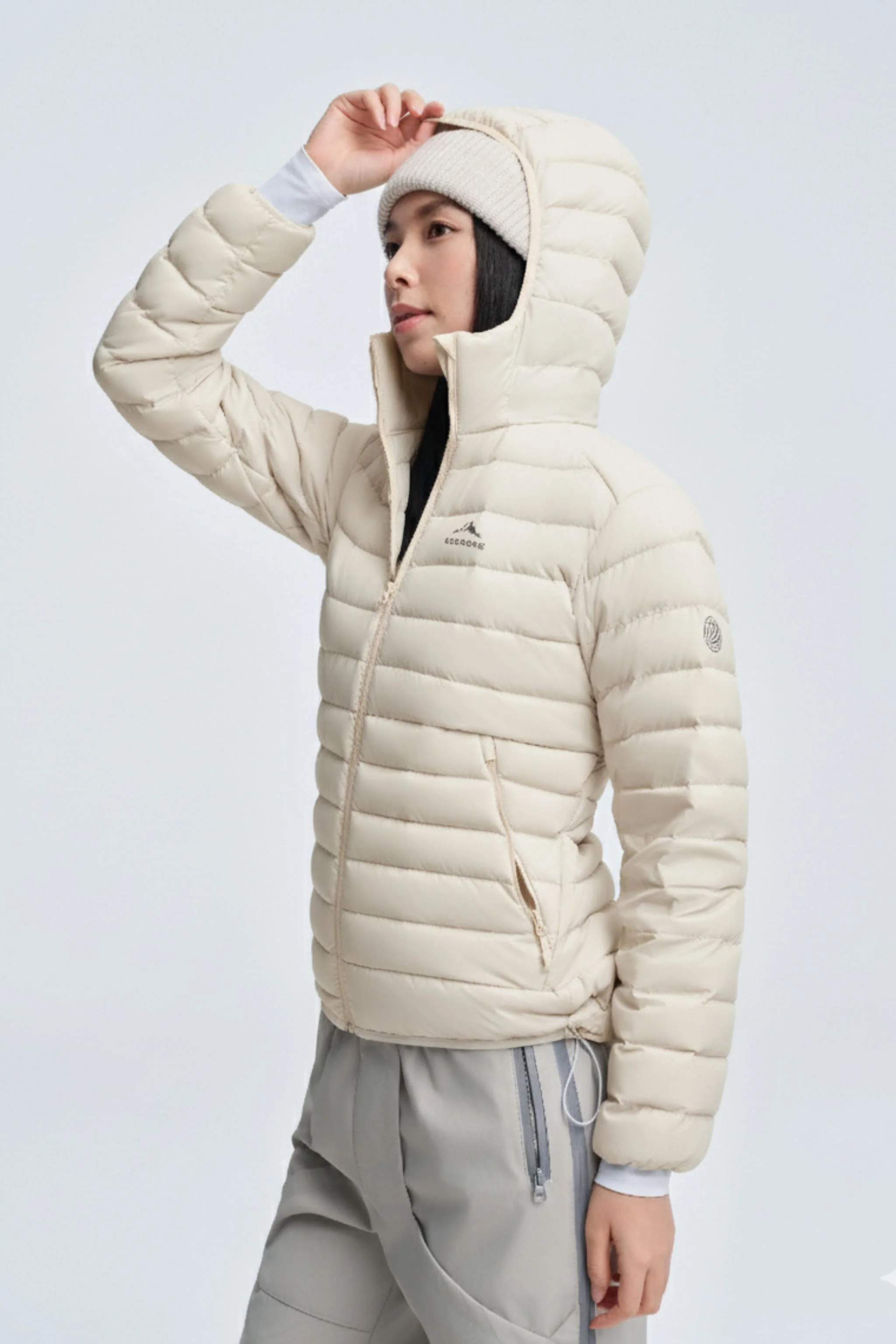 Women's Goose Down Jacket With Hood 1048 - Image 10