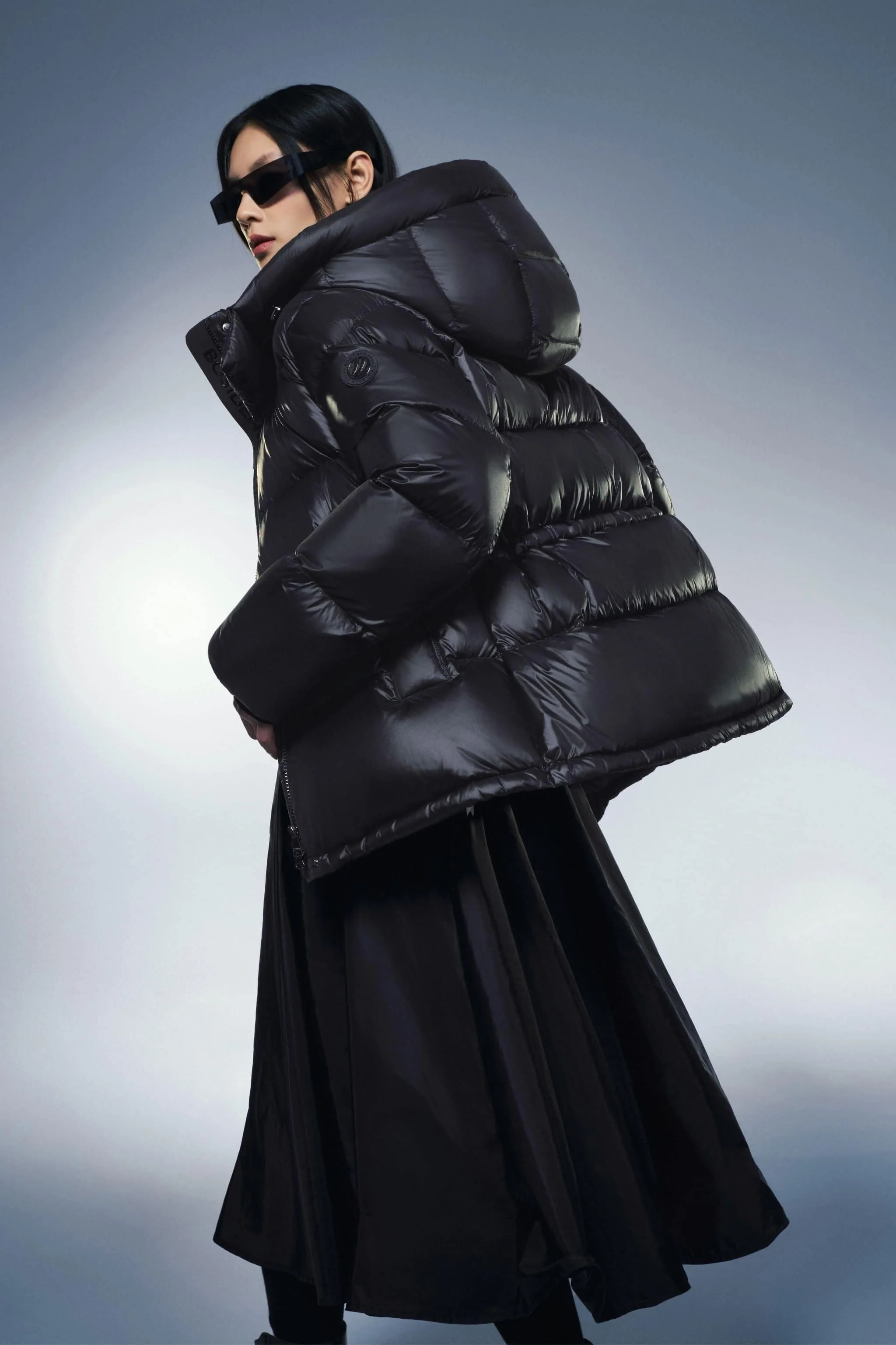 Womens Goose Down Puffer With Hood 116 - Image 3
