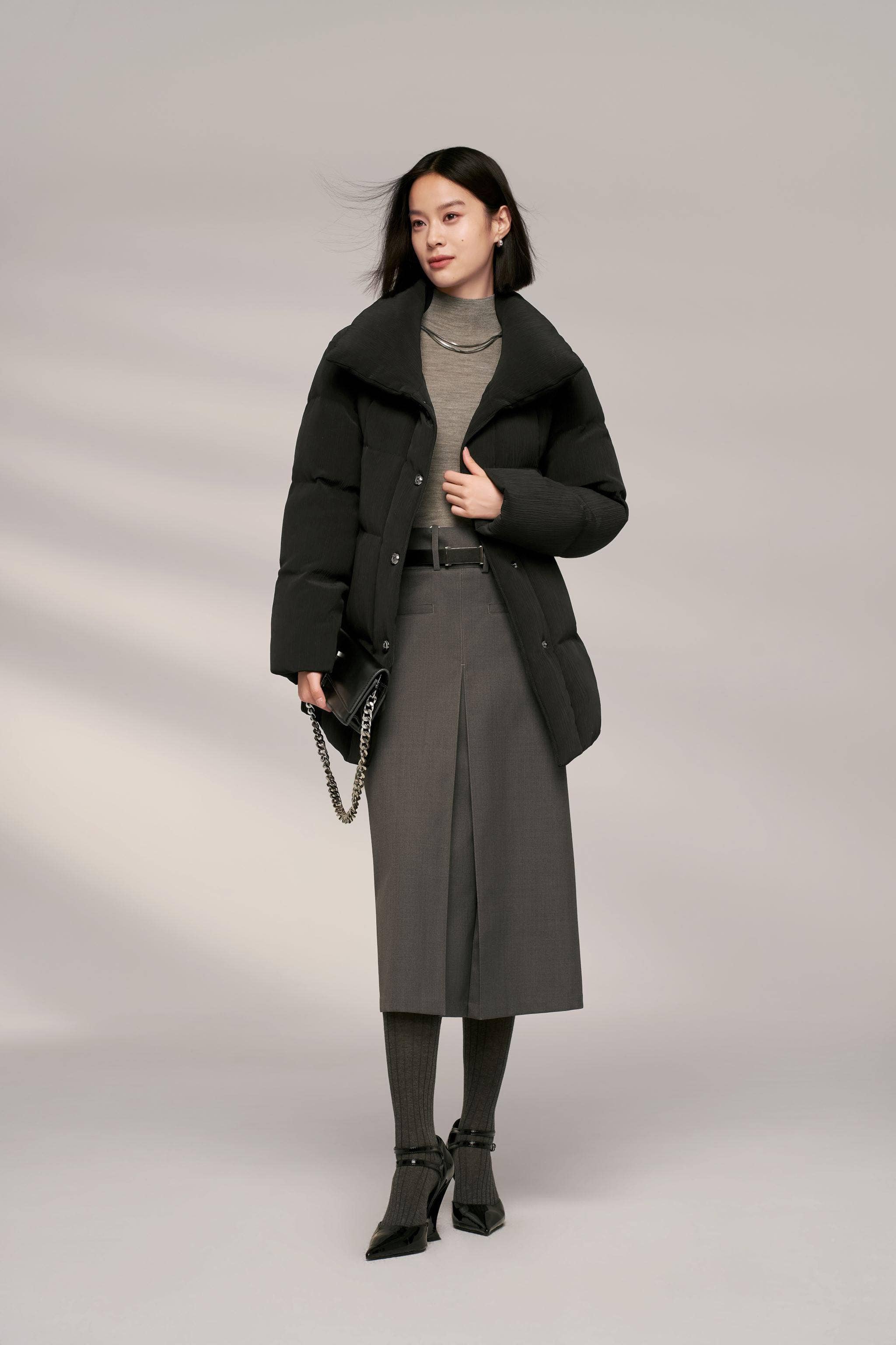 Women's Goose Down Trench 4314 - Image 10