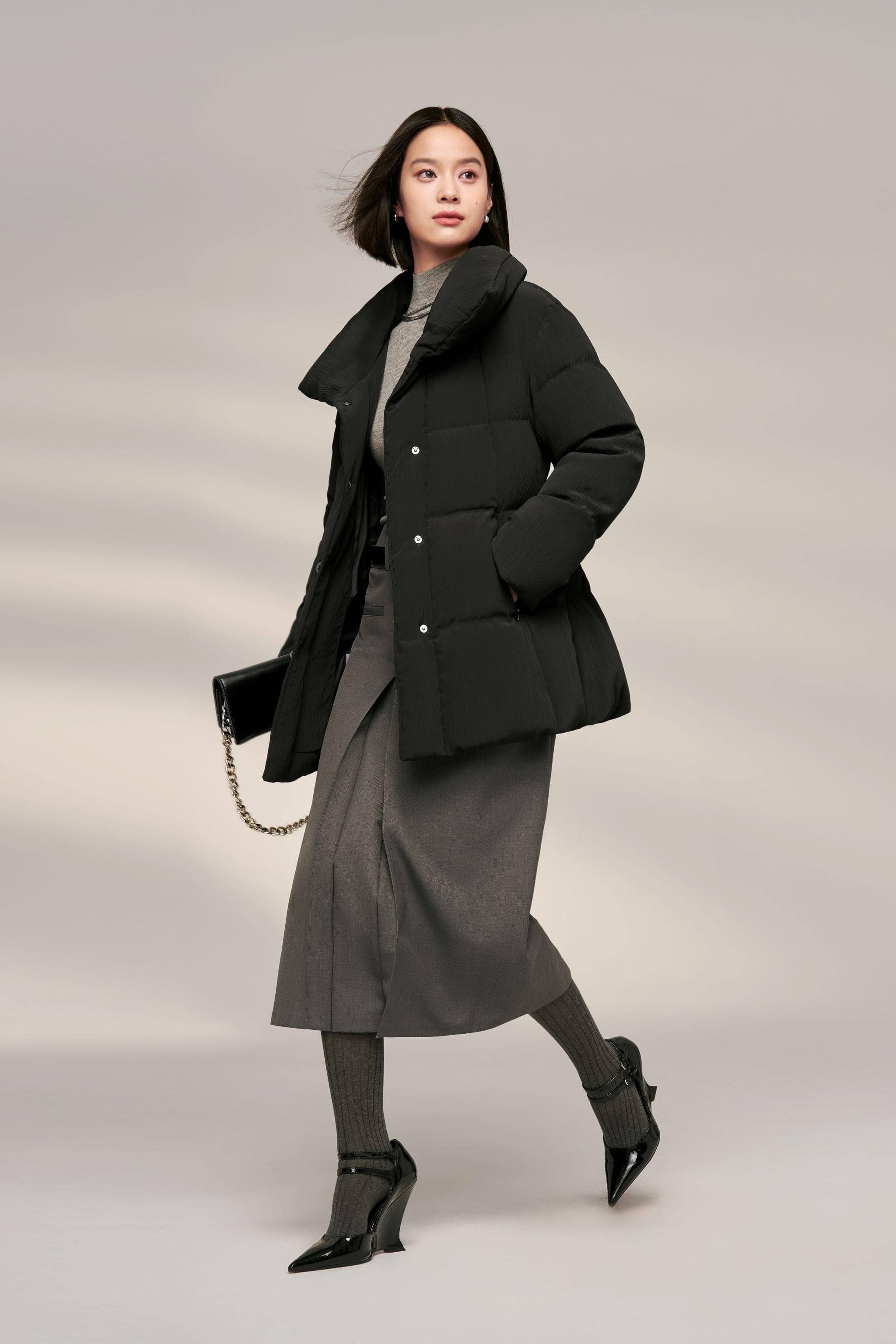 Women's Goose Down Trench 4314 - Image 11