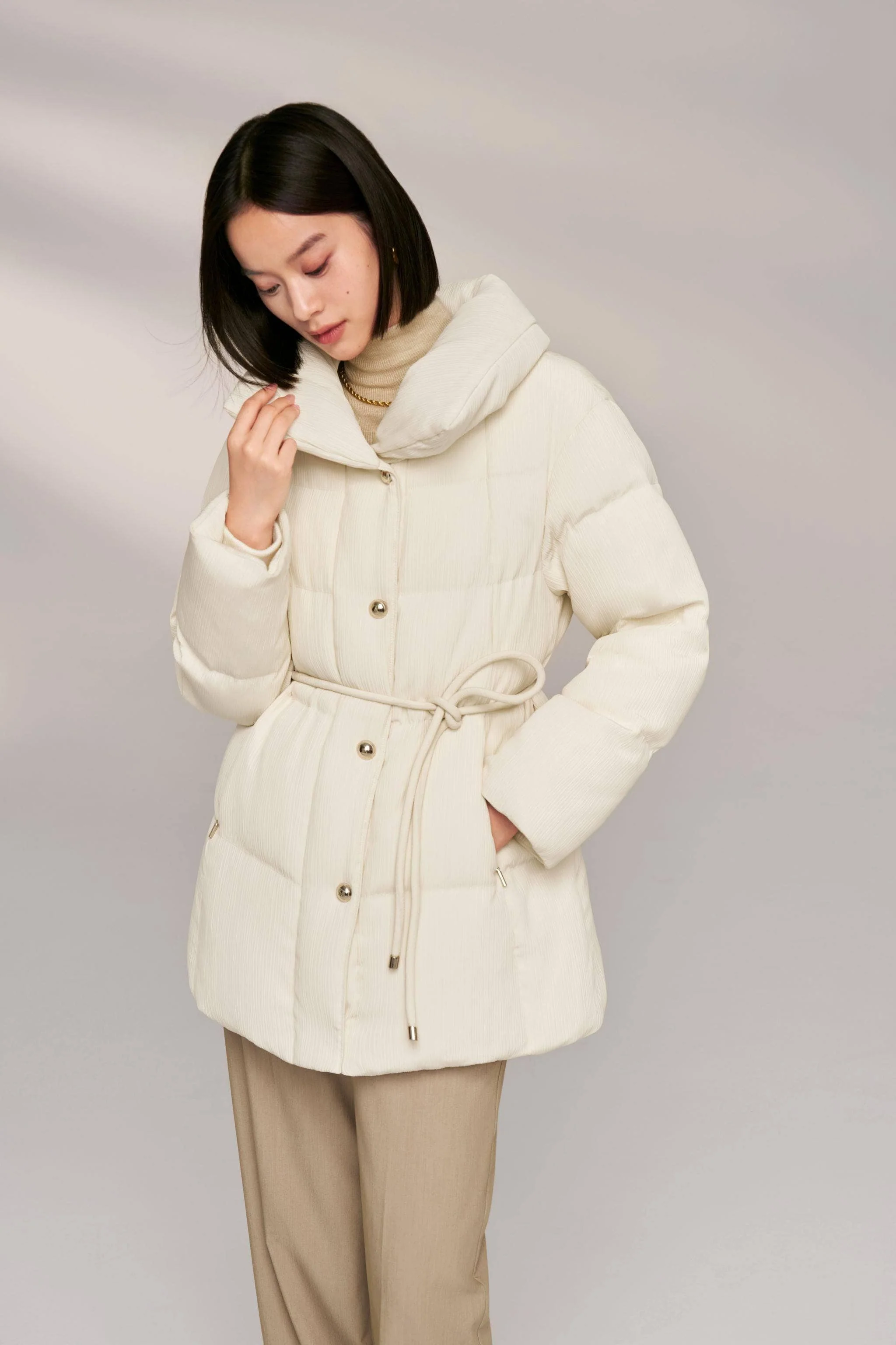 Women's Goose Down Trench 4314 - Image 2