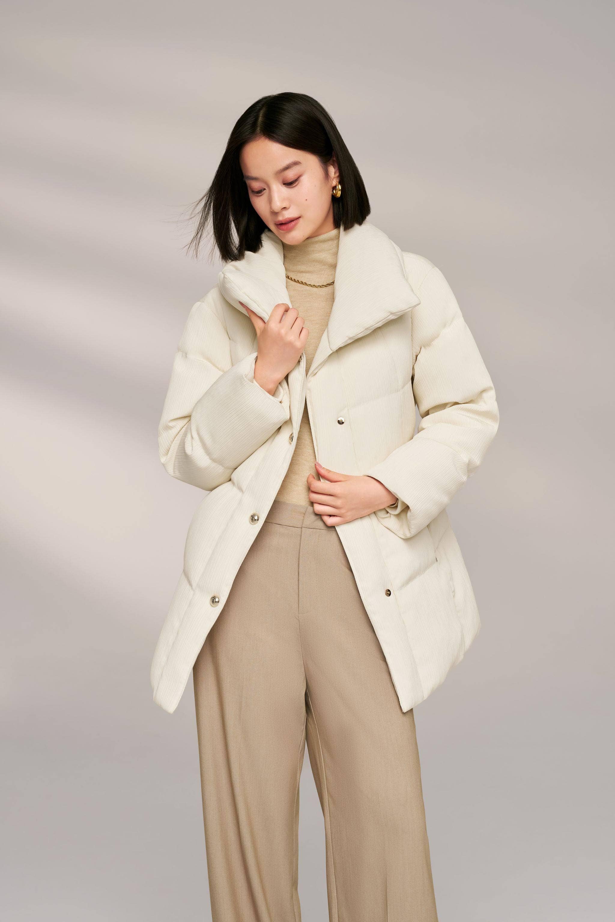 Women's Goose Down Trench 4314 - Image 3