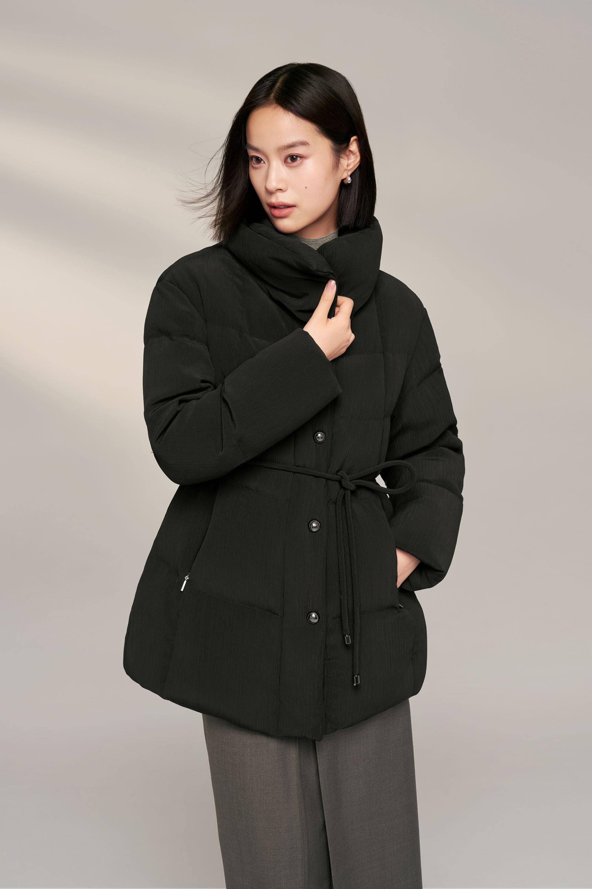 Women's Goose Down Trench 4314 - Image 9