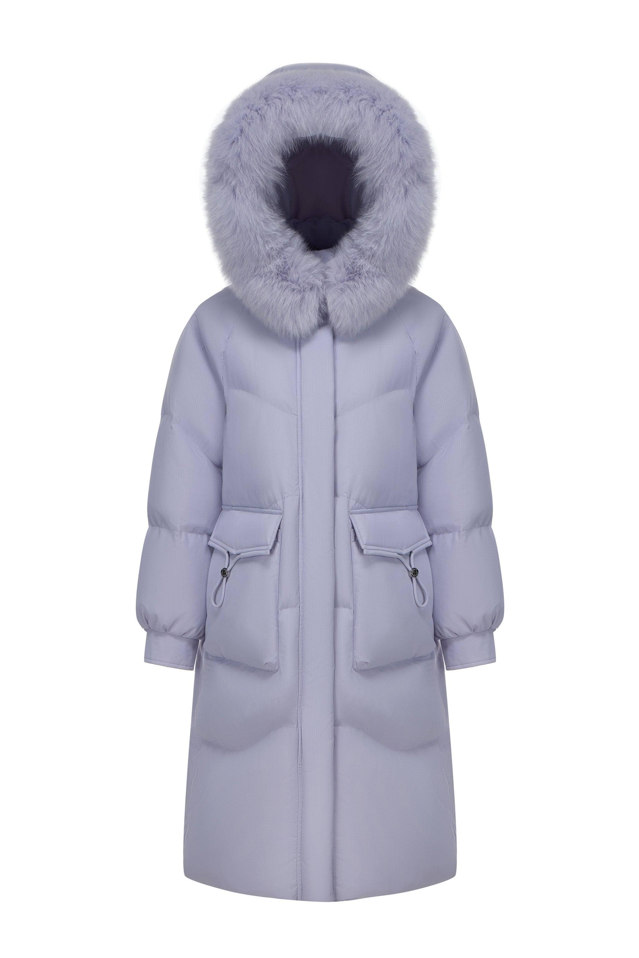 Women's Long Down Coat With Detachable Hood 5212 - Image 14