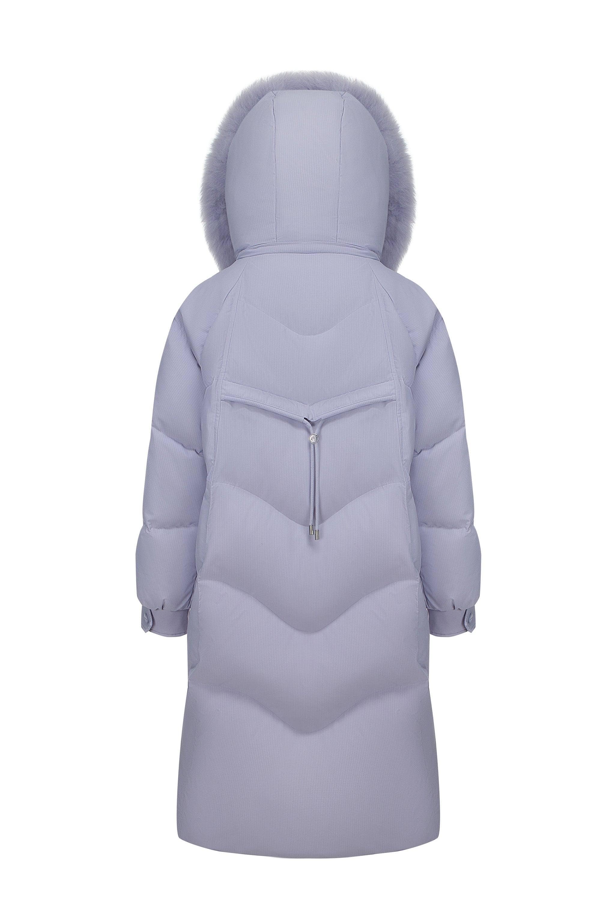 Women's Long Down Coat With Detachable Hood 5212 - Image 15