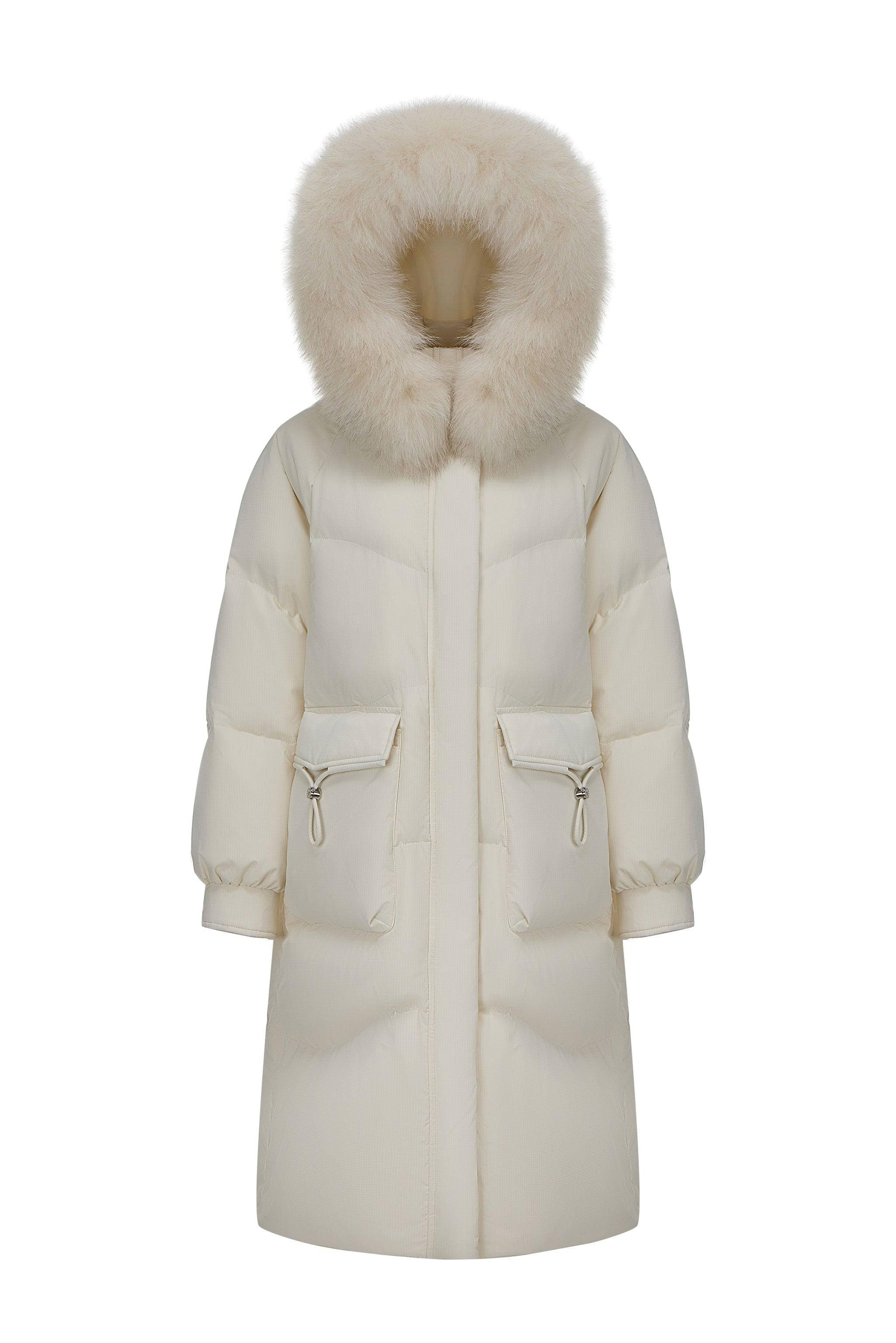 Women's Long Down Coat With Detachable Hood 5212 - Image 6