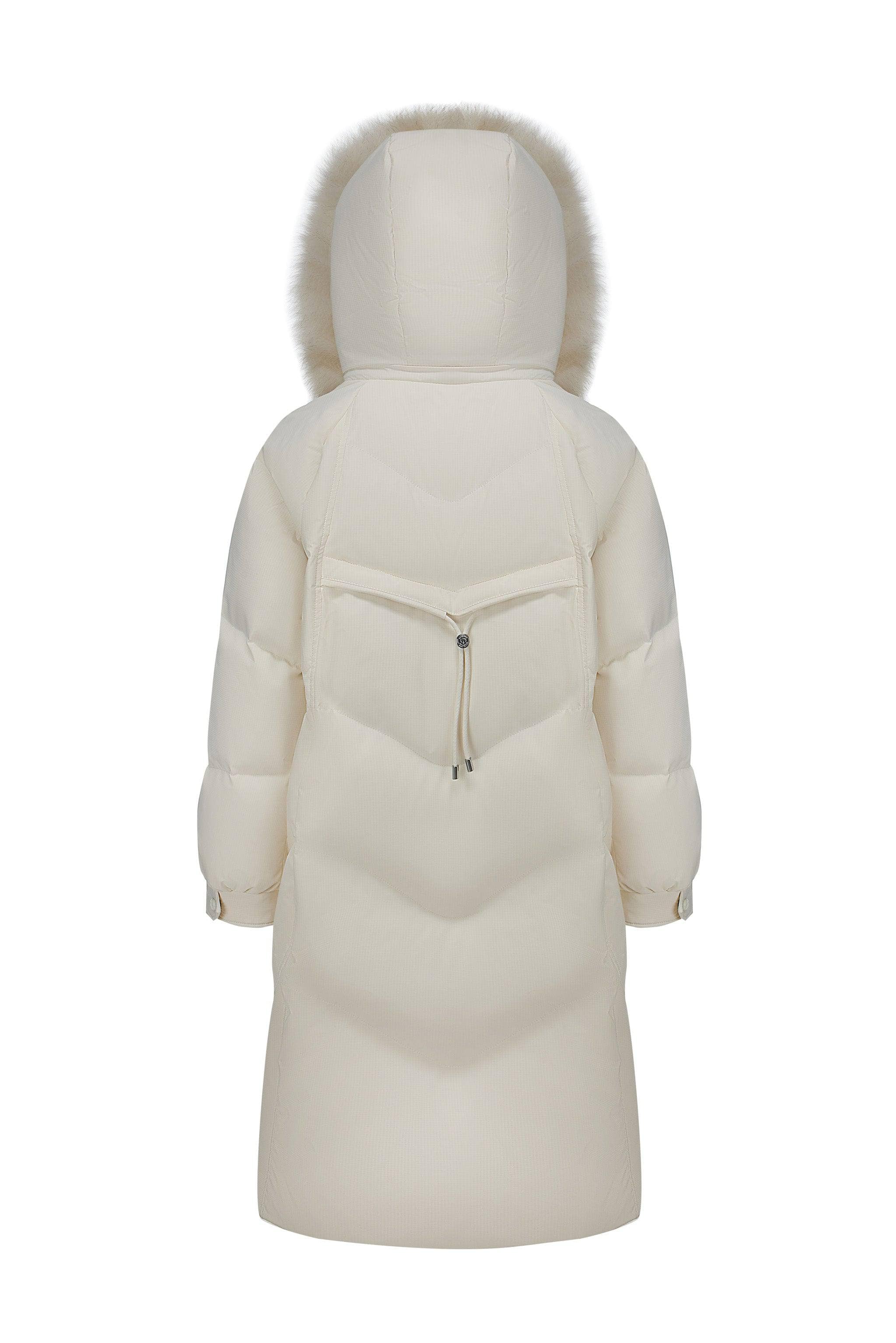 Women's Long Down Coat With Detachable Hood 5212 - Image 7