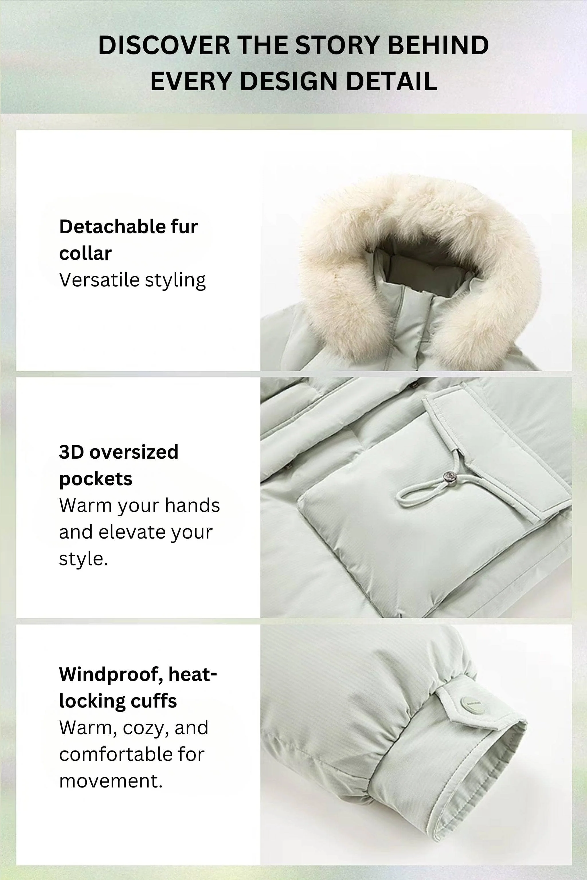 Women's Long Down Coat With Detachable Hood 5212 - Image 9