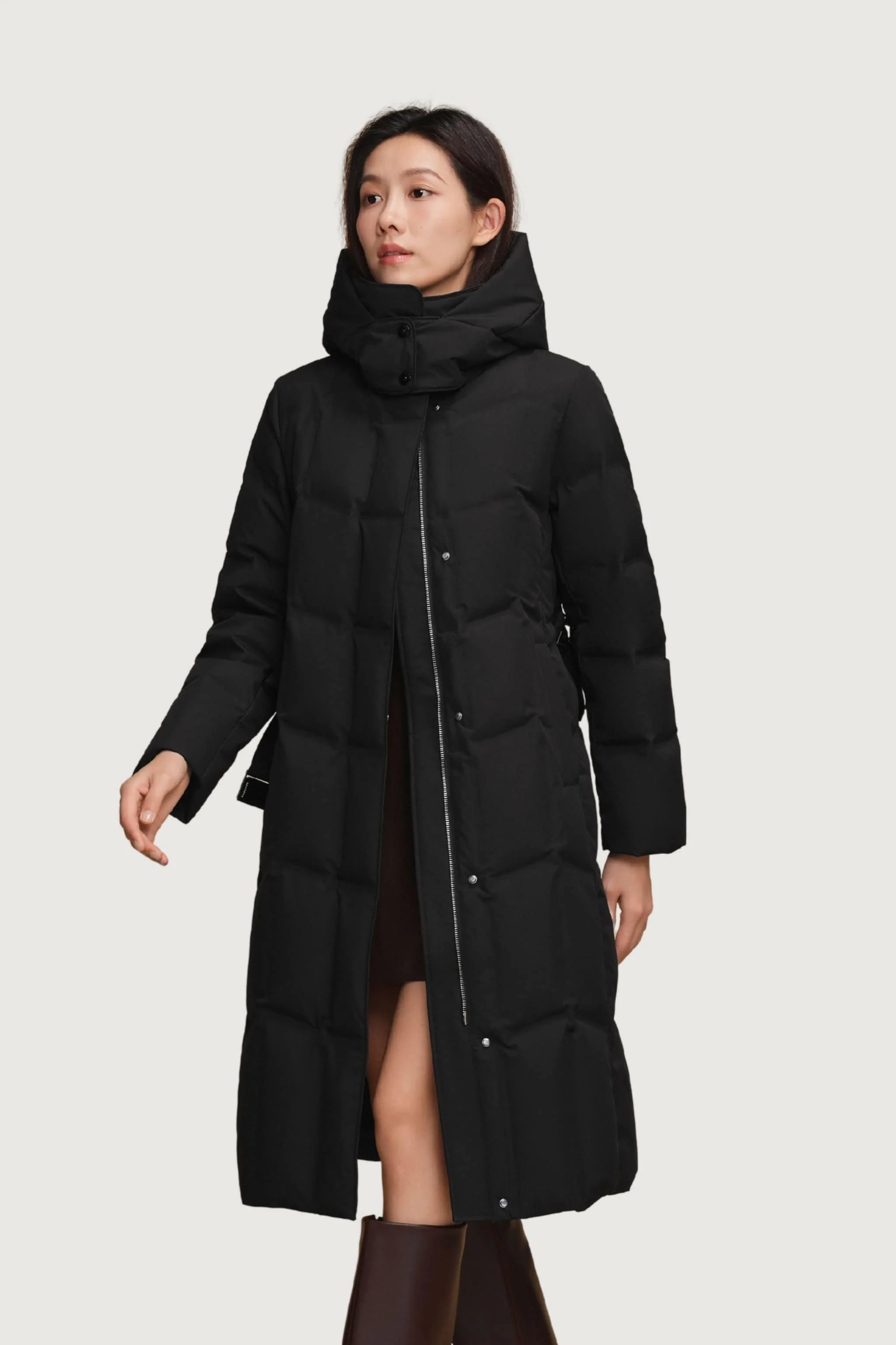 Women's Long Hooded Goose Down Jacket 146 - Image 12