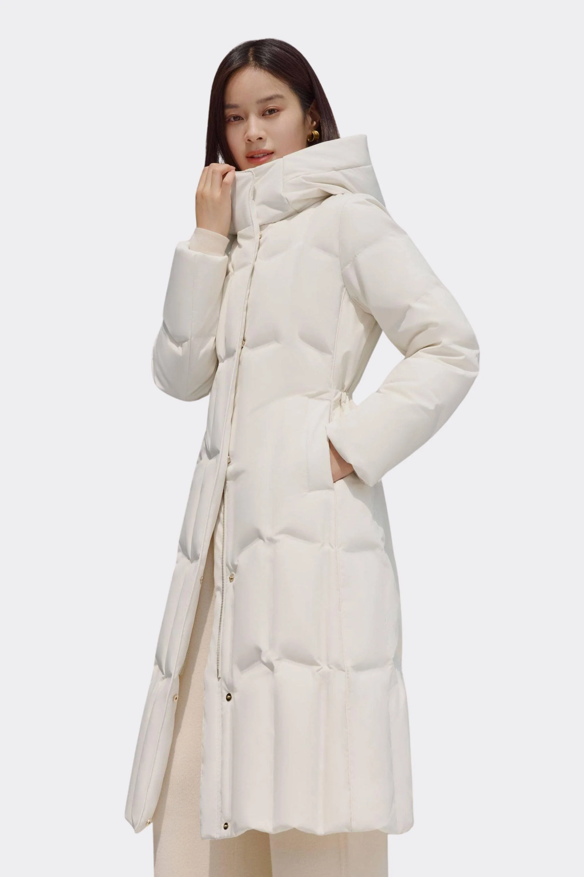 Women's Long Hooded Goose Down Jacket 146 - Image 17