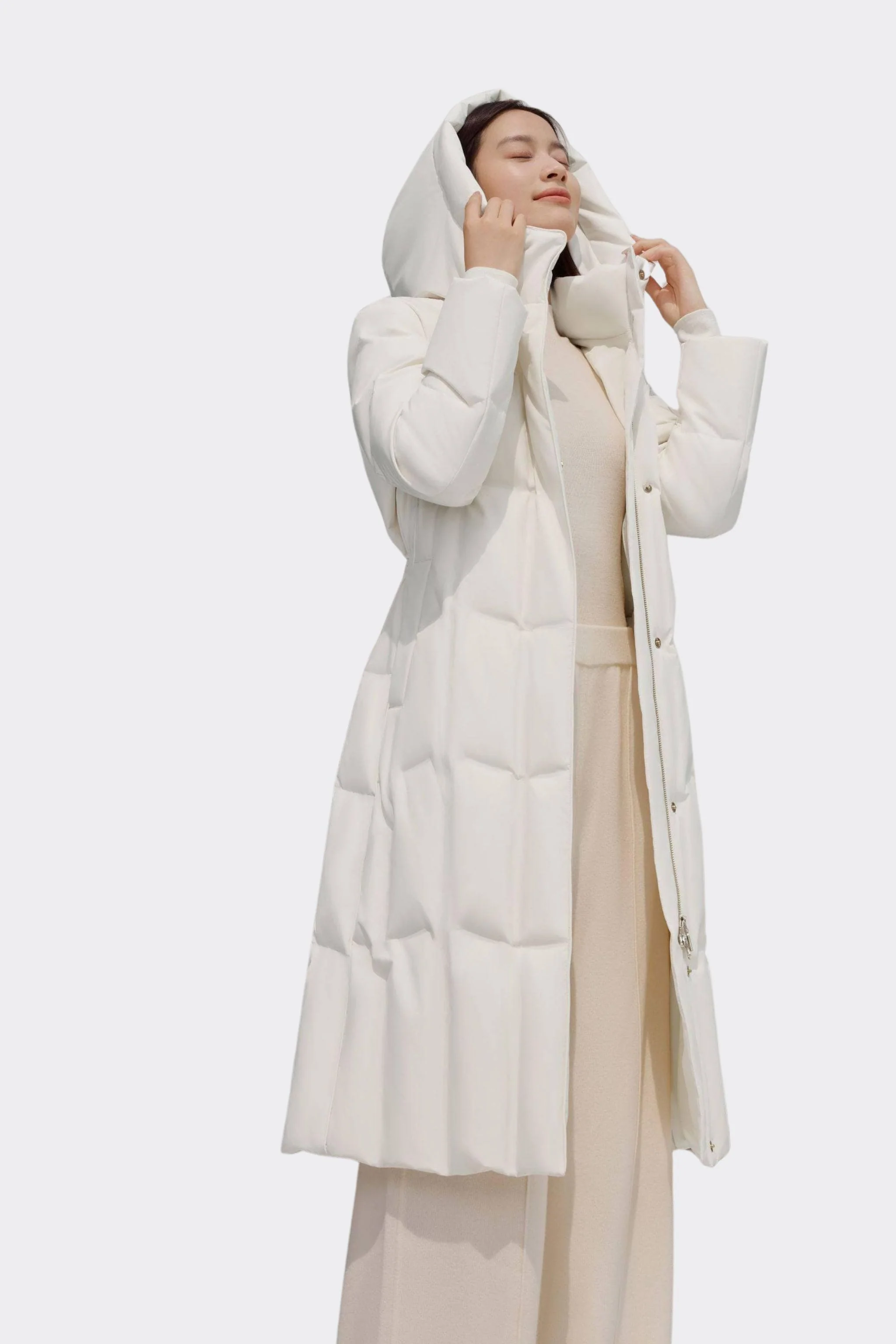Women's Long Hooded Goose Down Jacket 146 - Image 19