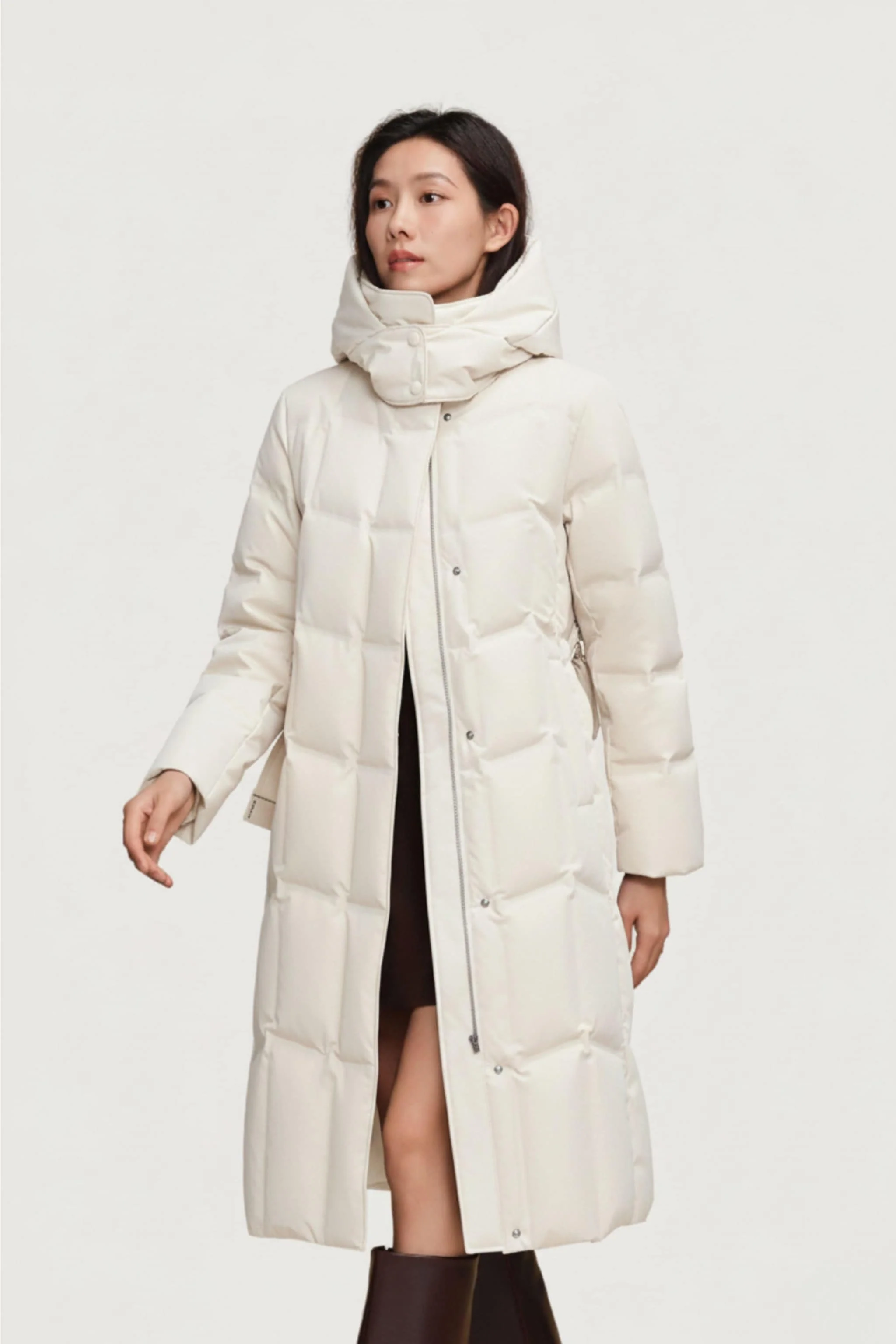 Women's Long Hooded Goose Down Jacket 146 - Image 2