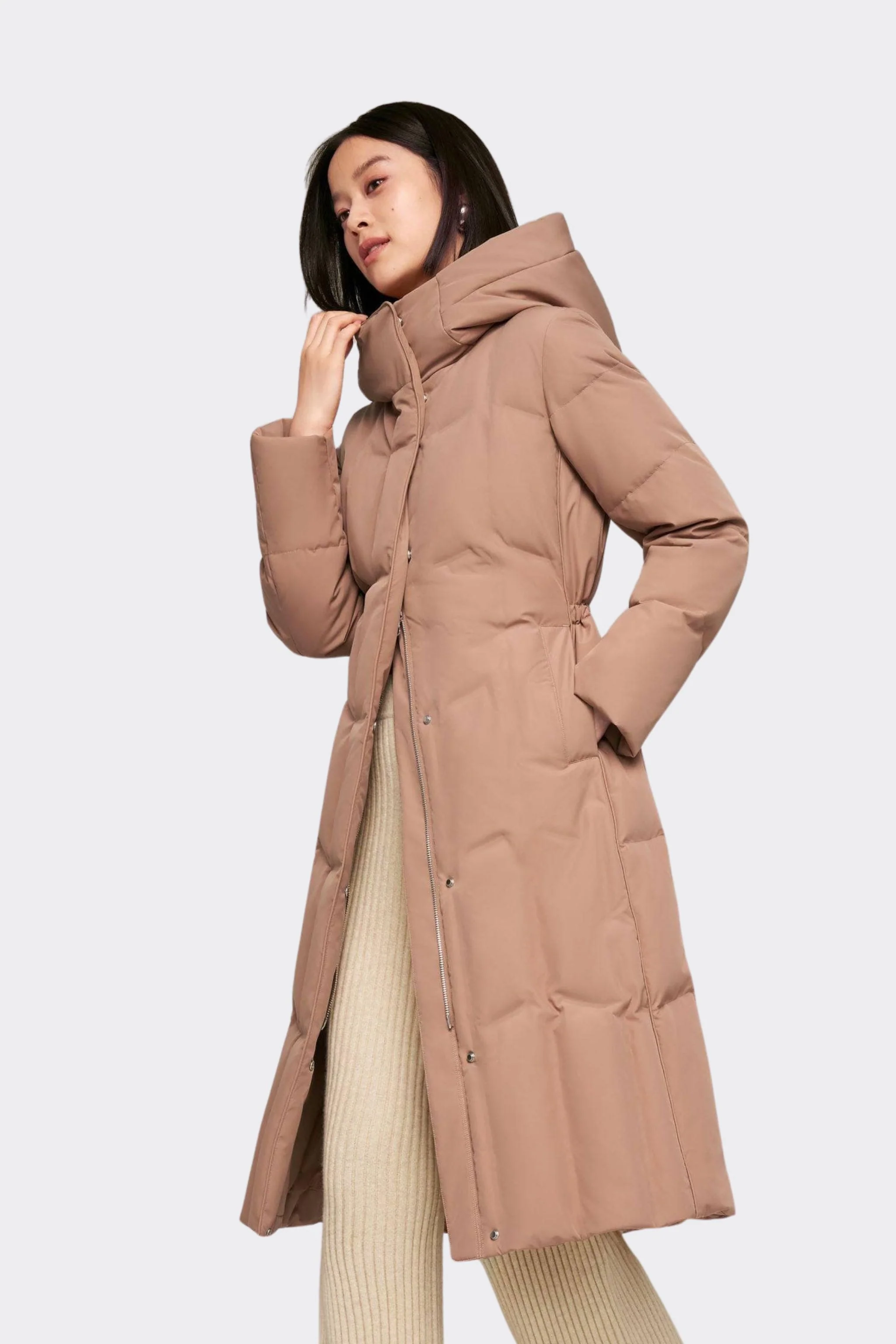 Women's Long Hooded Goose Down Jacket 146 - Image 25