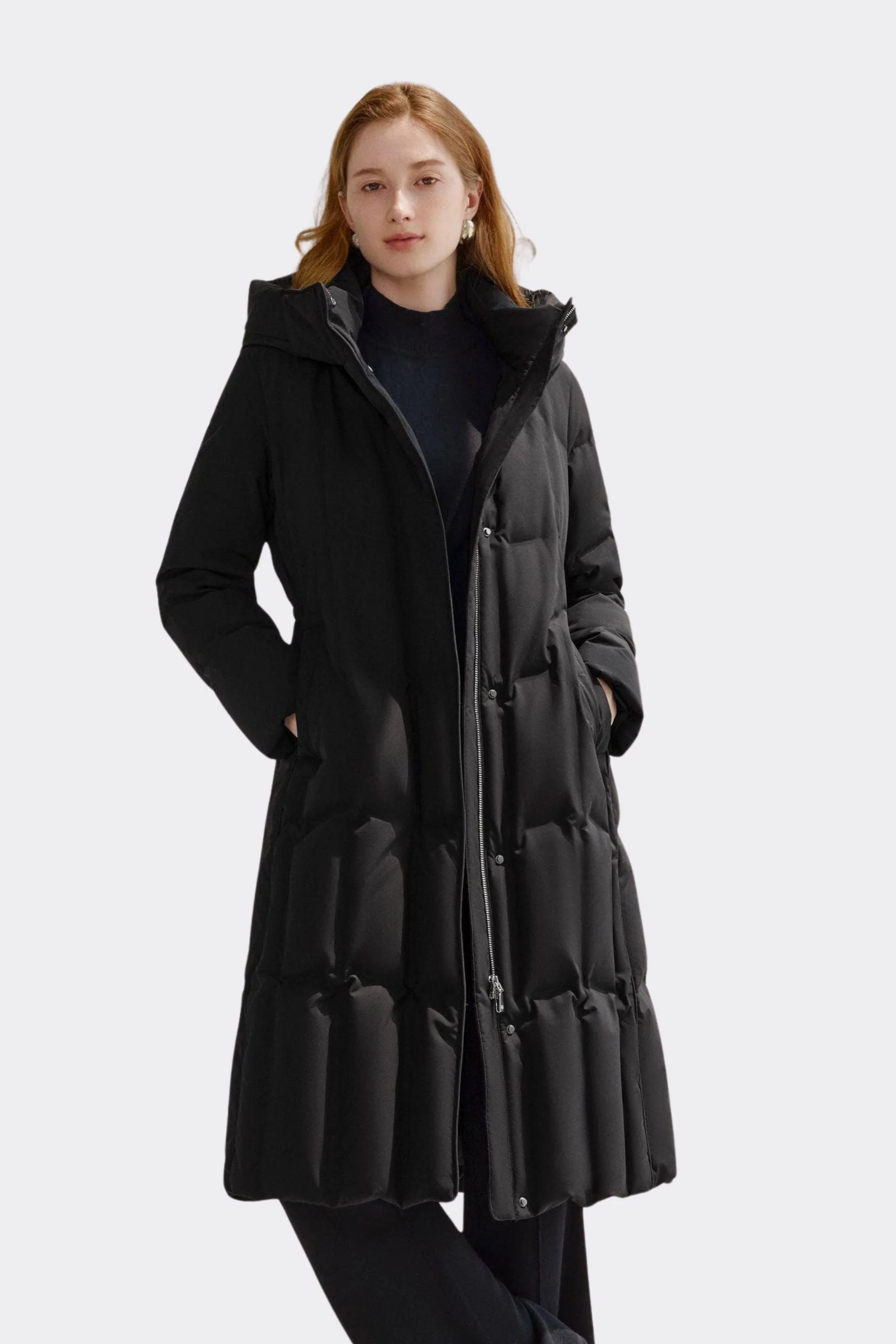 Women's Long Hooded Goose Down Jacket 146 - Image 32