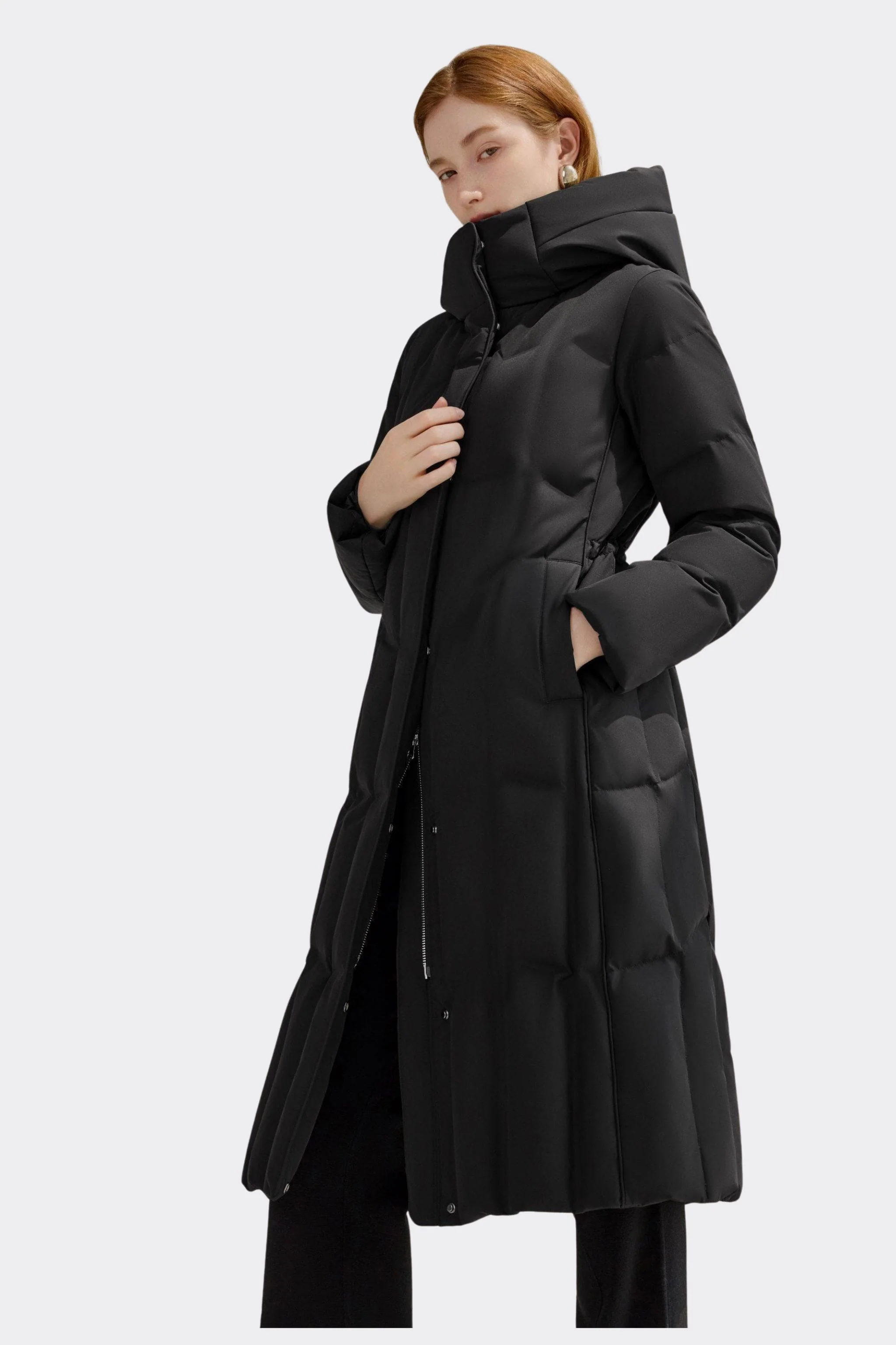 Women's Long Hooded Goose Down Jacket 146 - Image 34