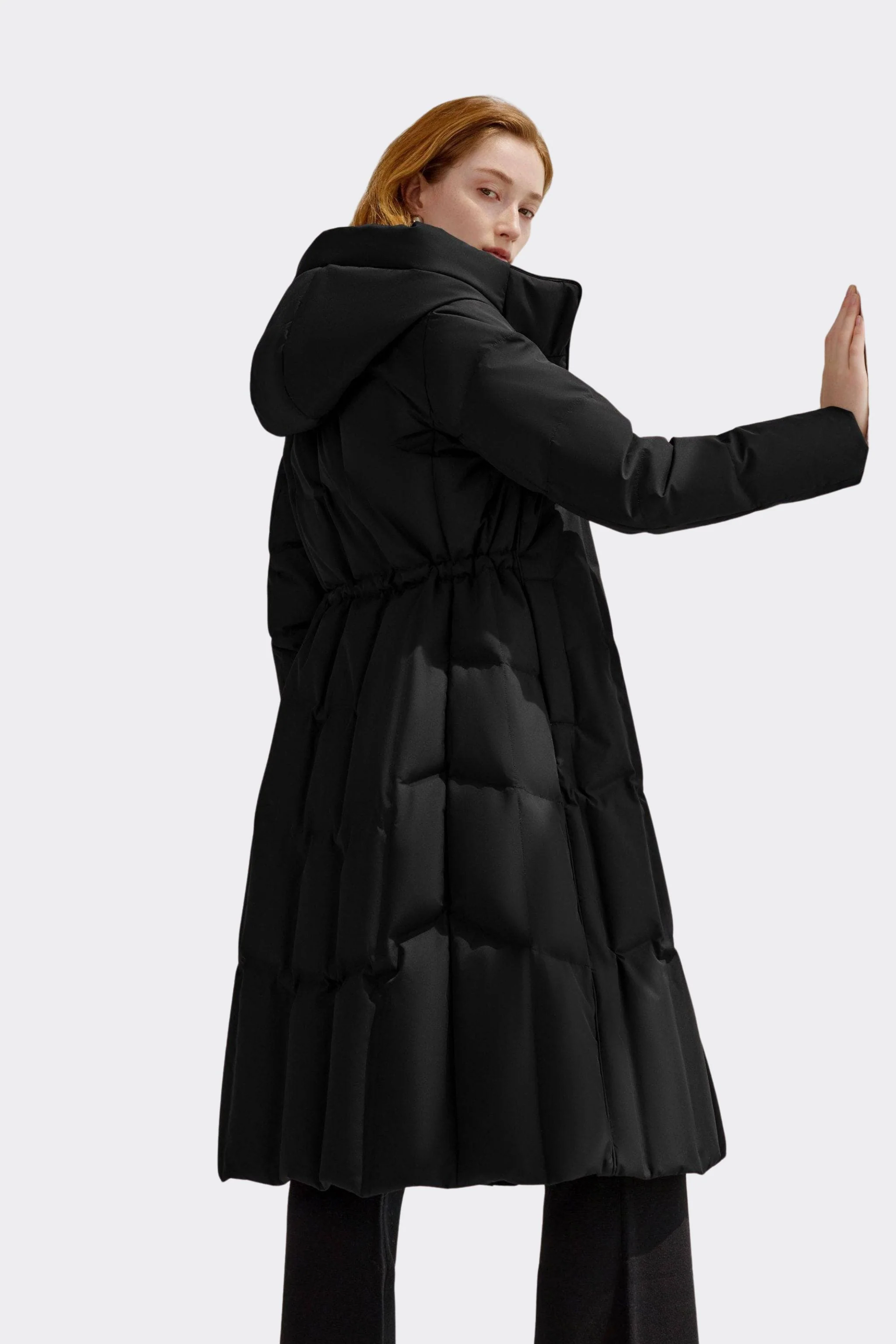 Women's Long Hooded Goose Down Jacket 146 - Image 35