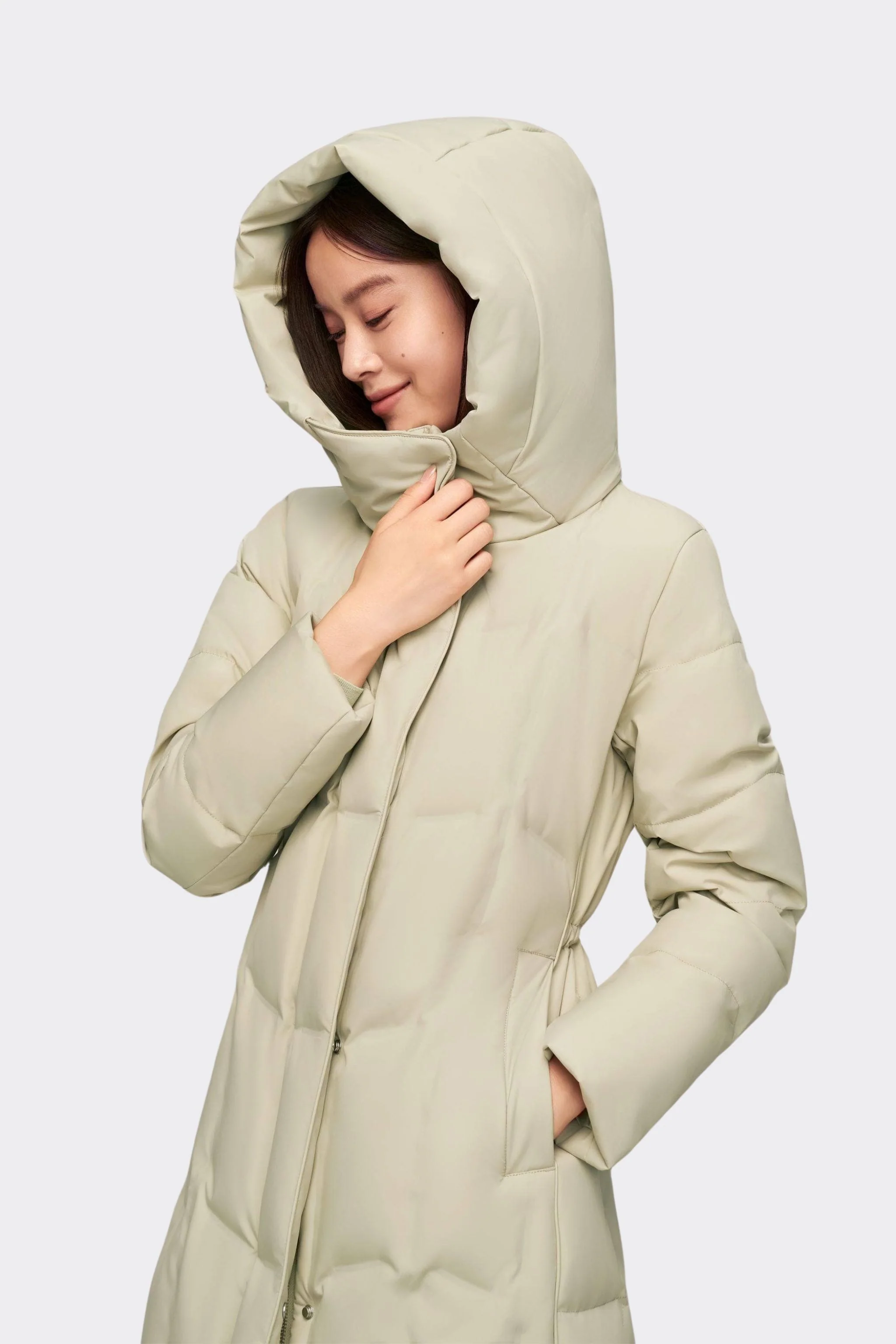 Women's Long Hooded Goose Down Jacket 146 - Image 38