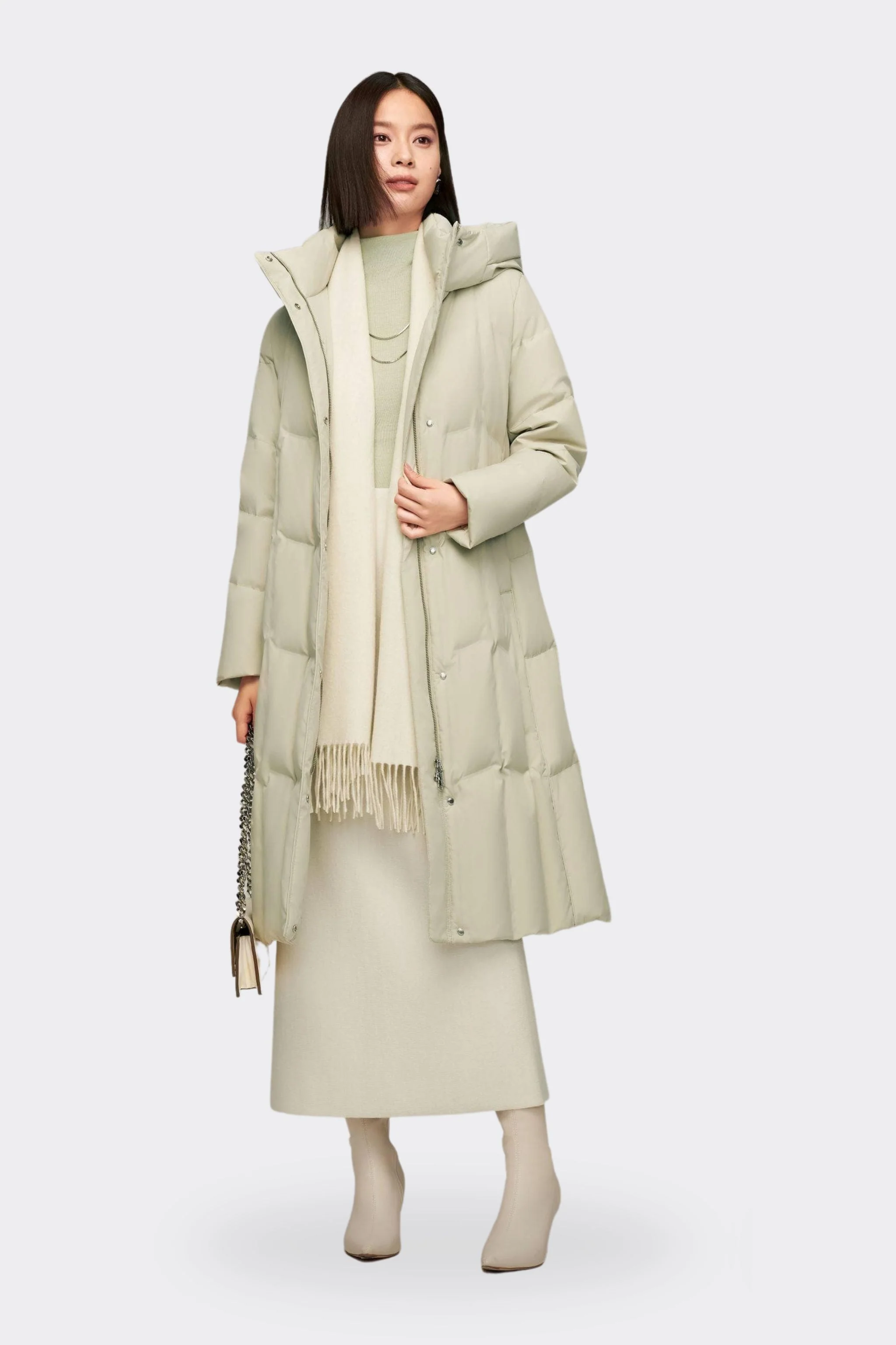 Women's Long Hooded Goose Down Jacket 146 - Image 42