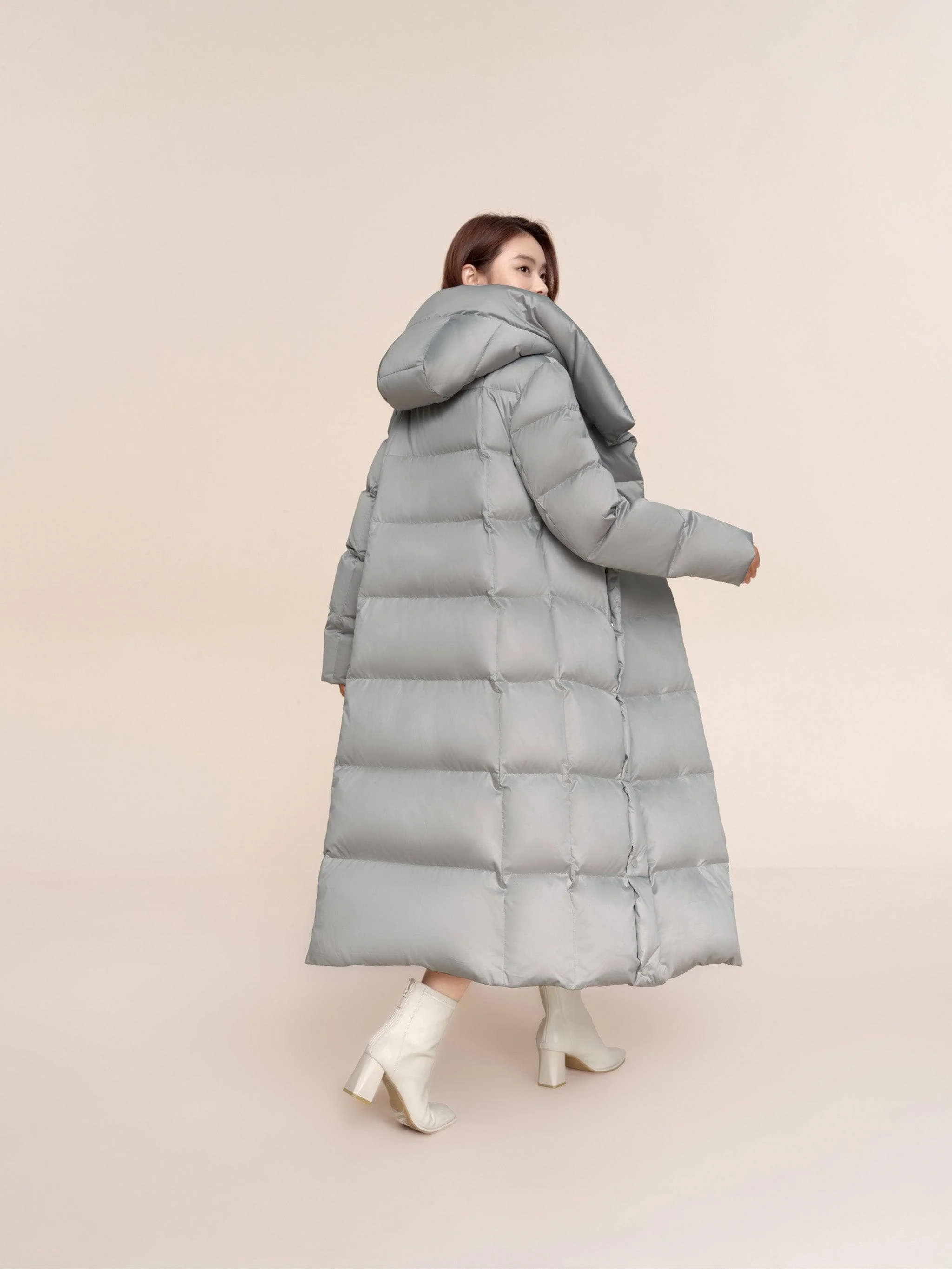 Women's Long Length Down Coat 5184 - Image 3