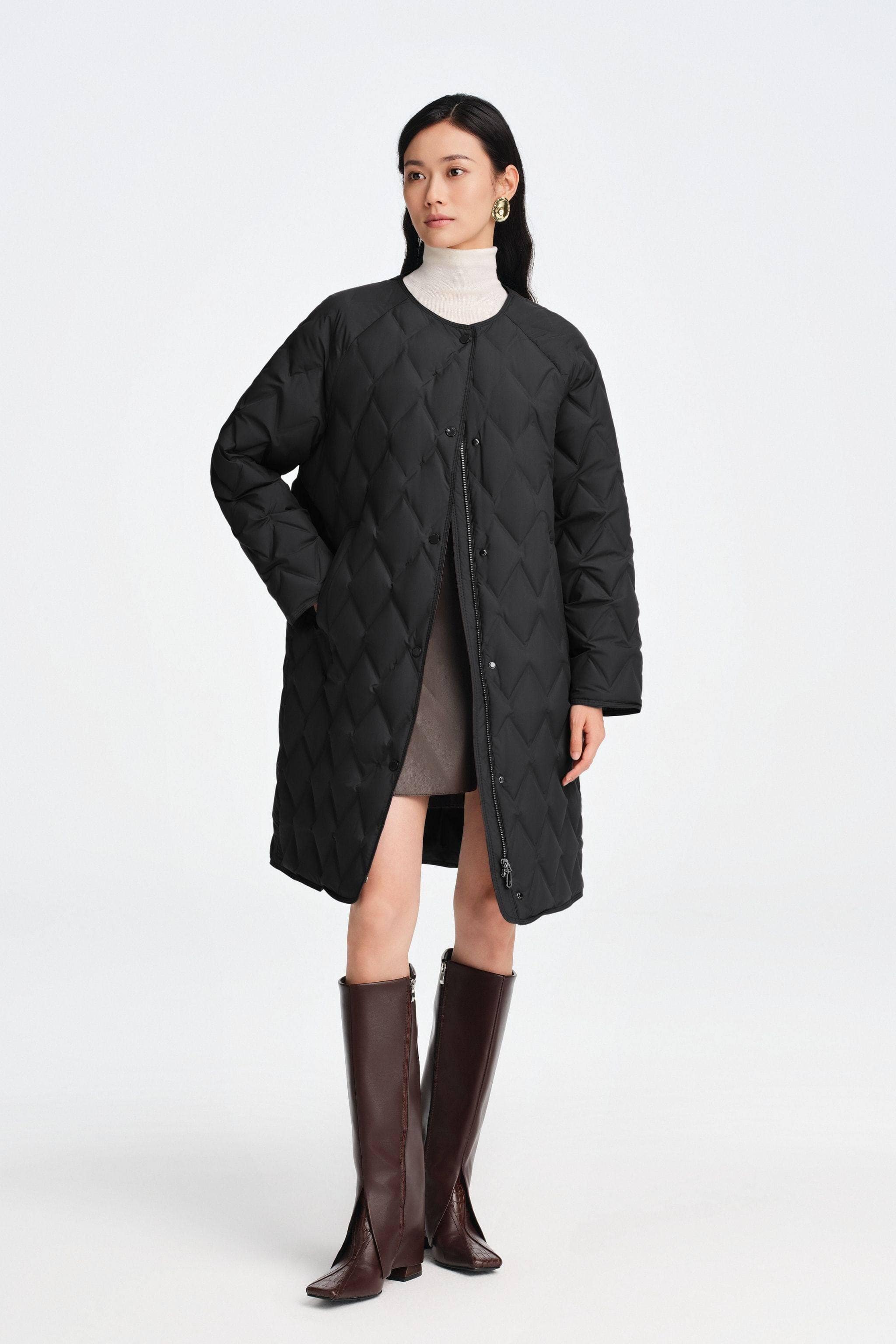 Women's Mid Length Goose Down Business Jacket - Image 10