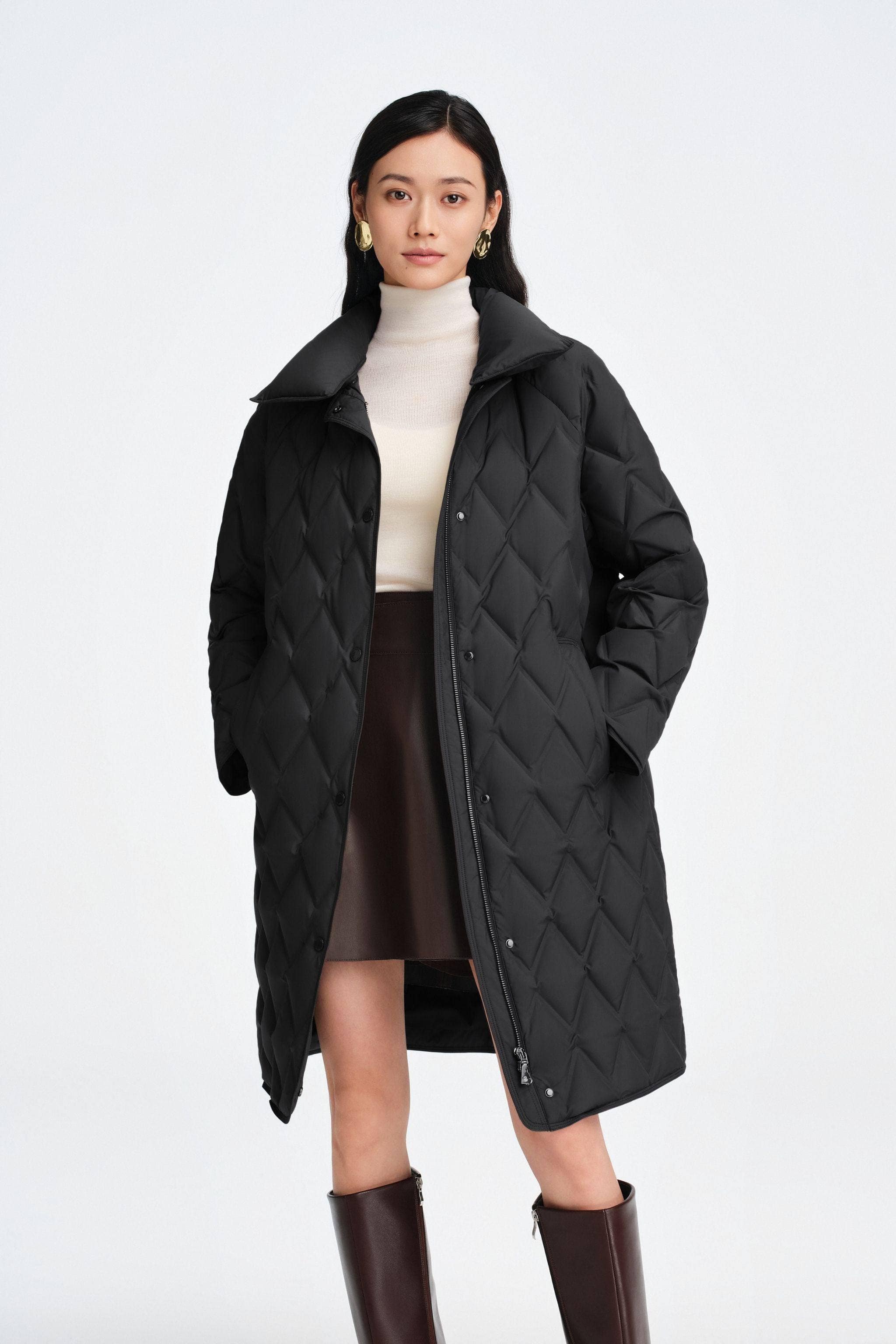 Women's Mid Length Goose Down Business Jacket - Image 11