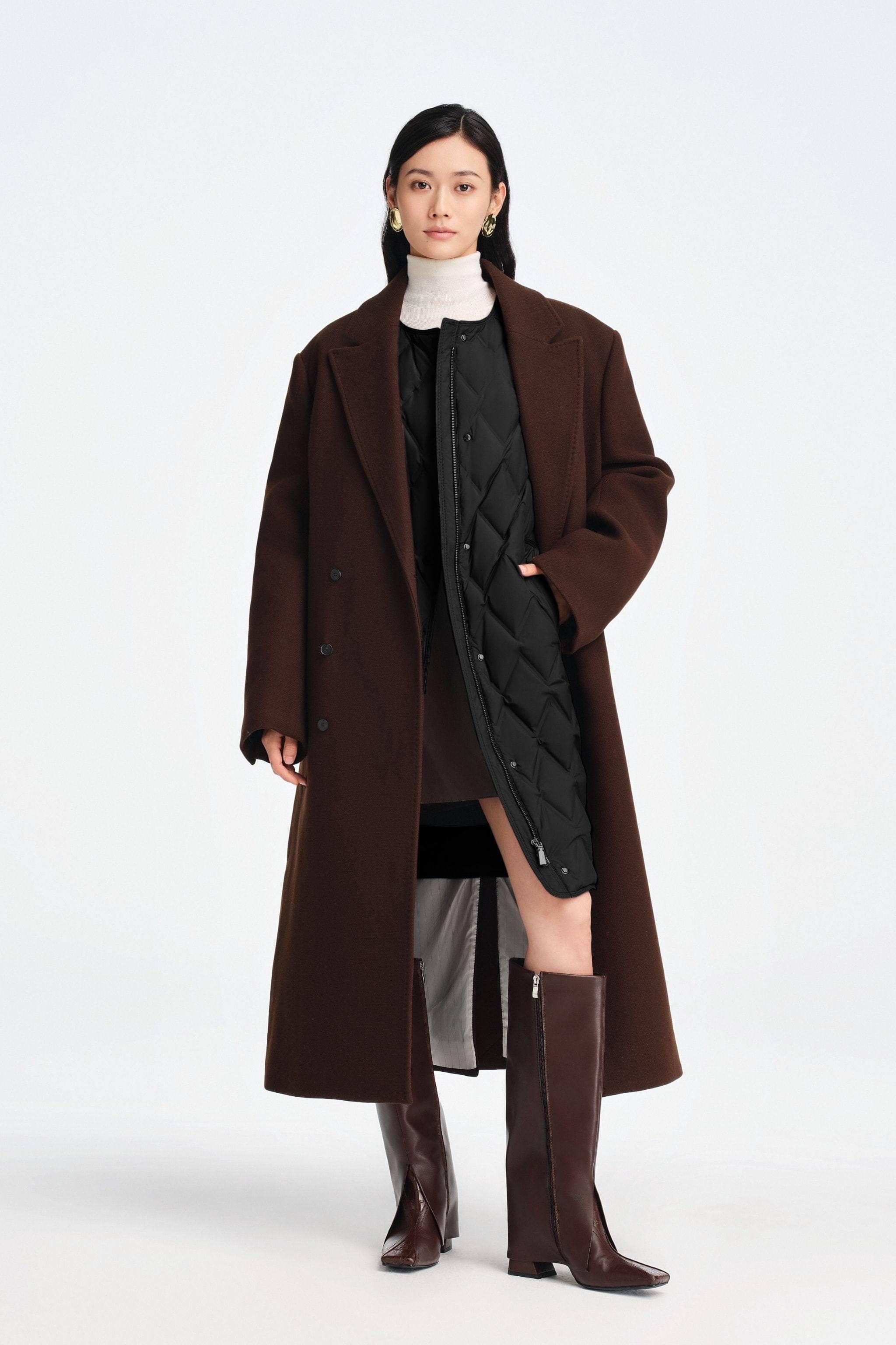 Women's Mid Length Goose Down Business Jacket - Image 12