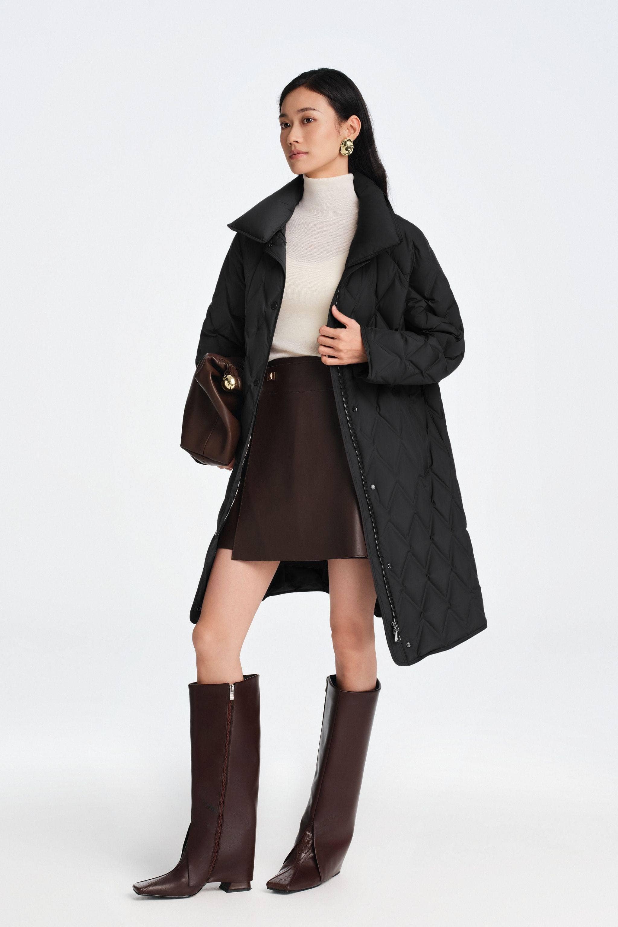 Women's Mid Length Goose Down Business Jacket - Image 13