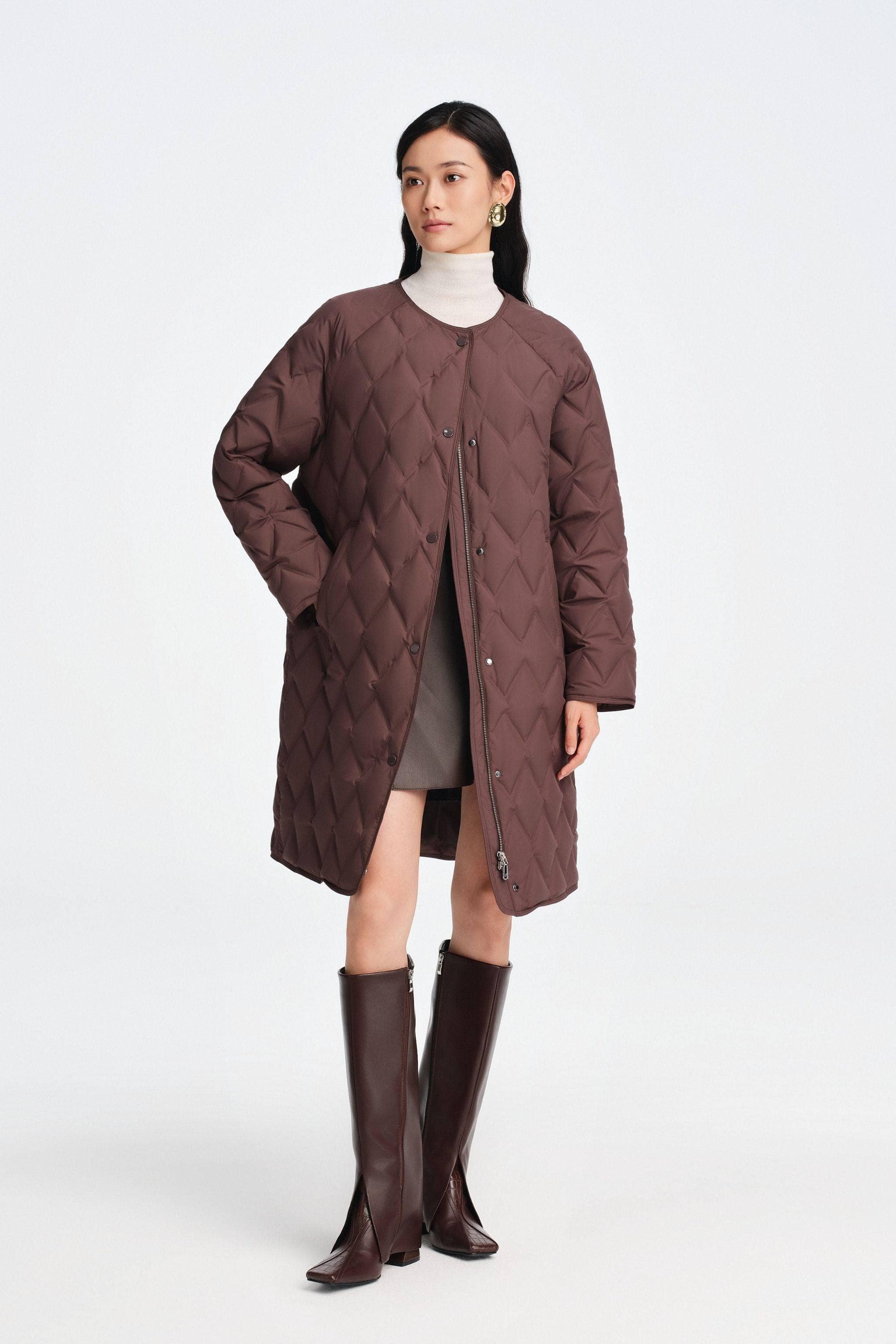 Women's Mid Length Goose Down Business Jacket - Image 18
