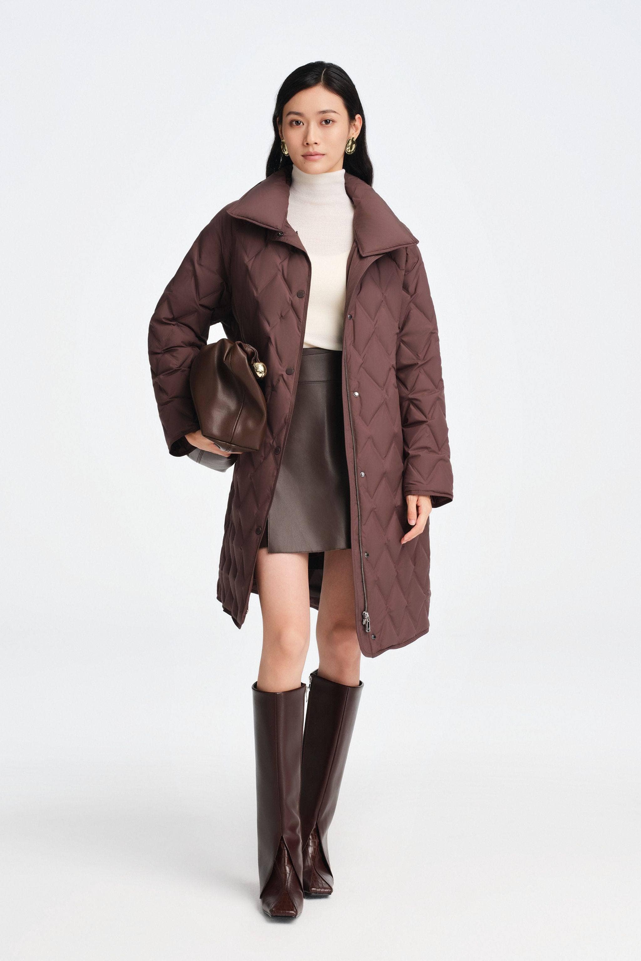 Women's Mid Length Goose Down Business Jacket - Image 19