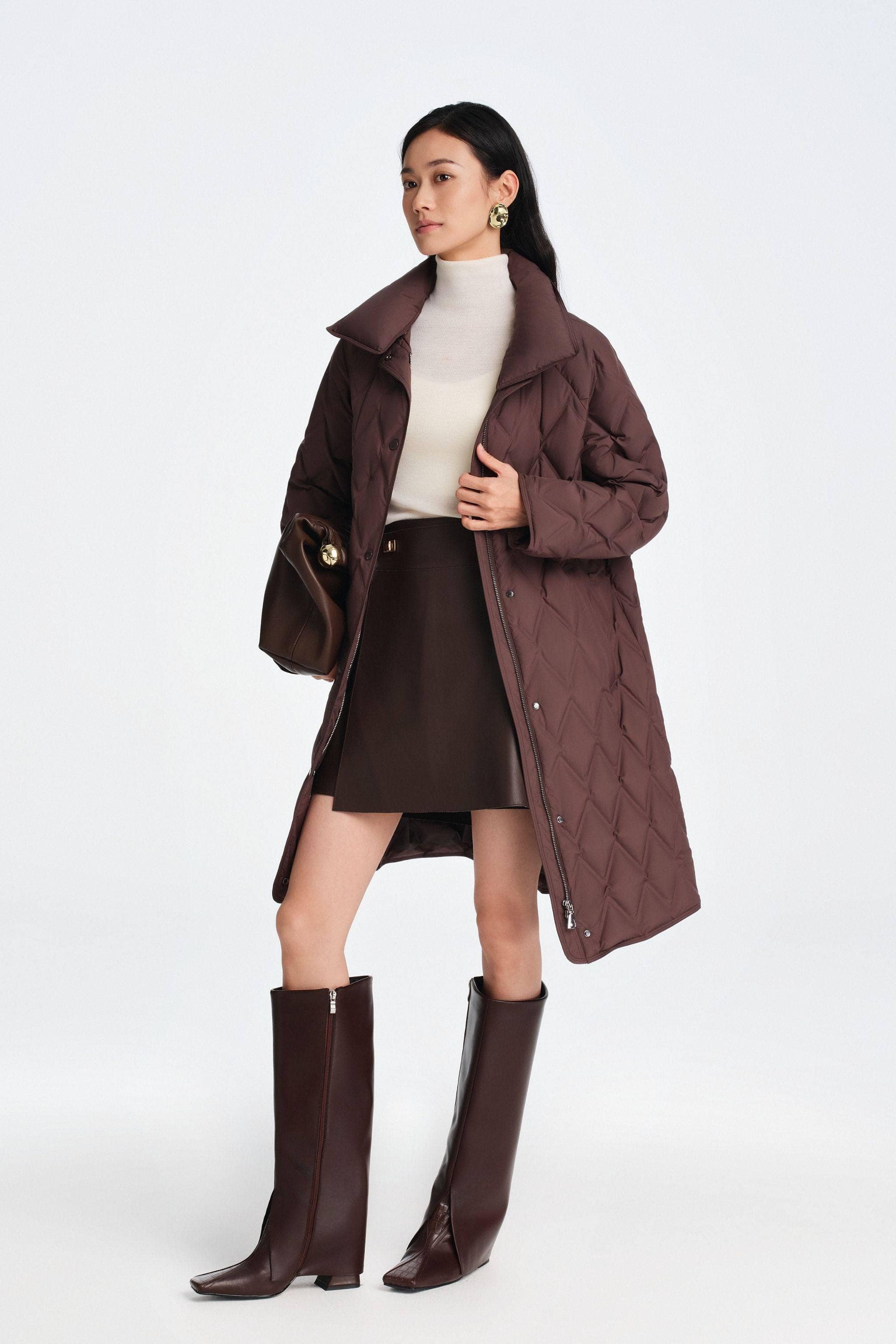 Women's Mid Length Goose Down Business Jacket - Image 21