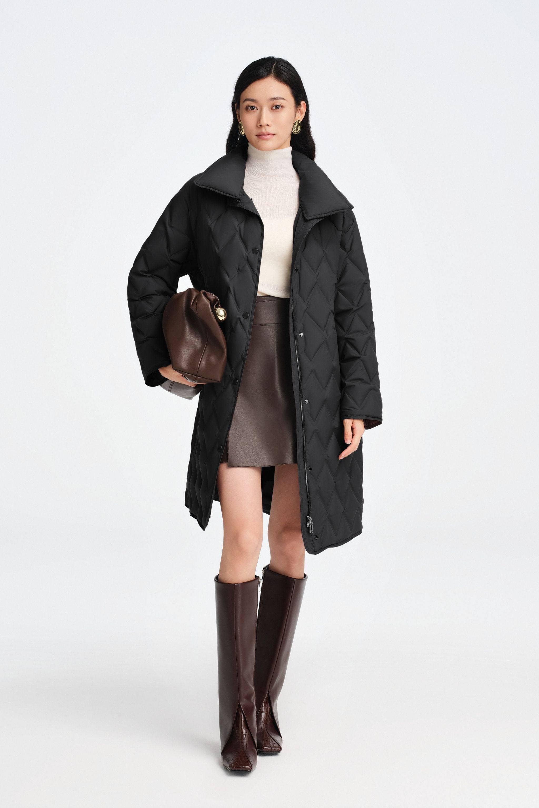 Women's Mid Length Goose Down Business Jacket - Image 9