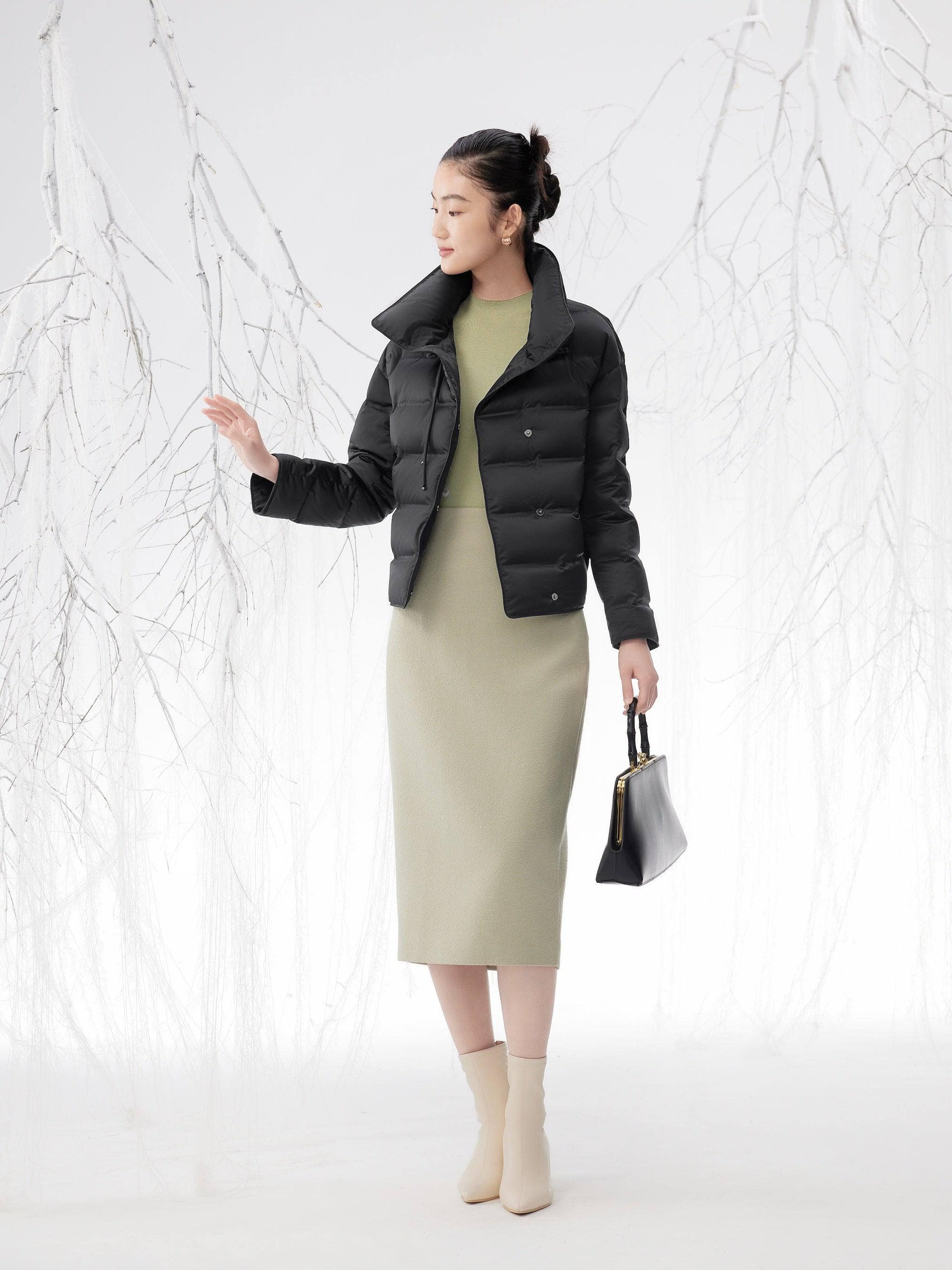 Women's Oriental Short Goose Down Jacket 4126 - Image 14