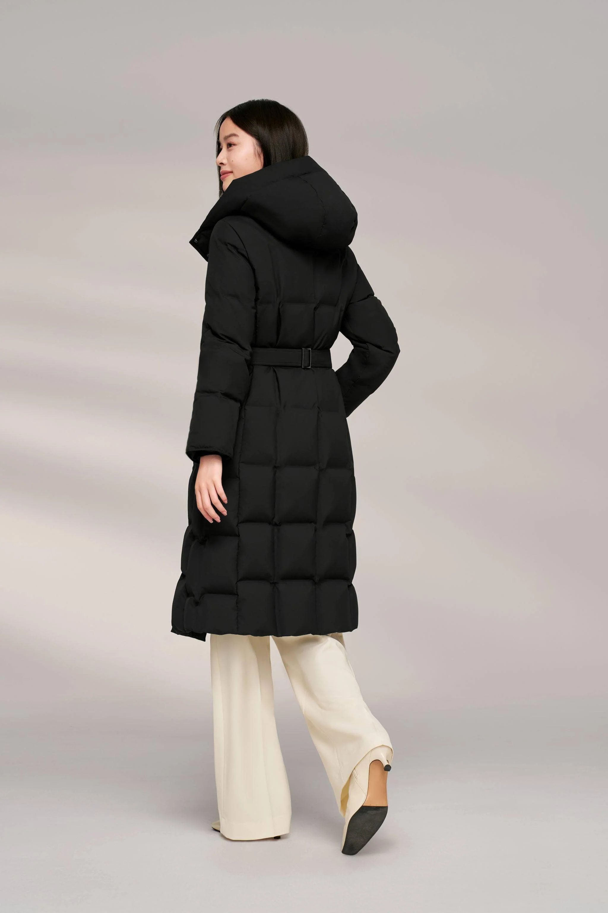 Women's Patterned Long Goose Down Coat - Image 16