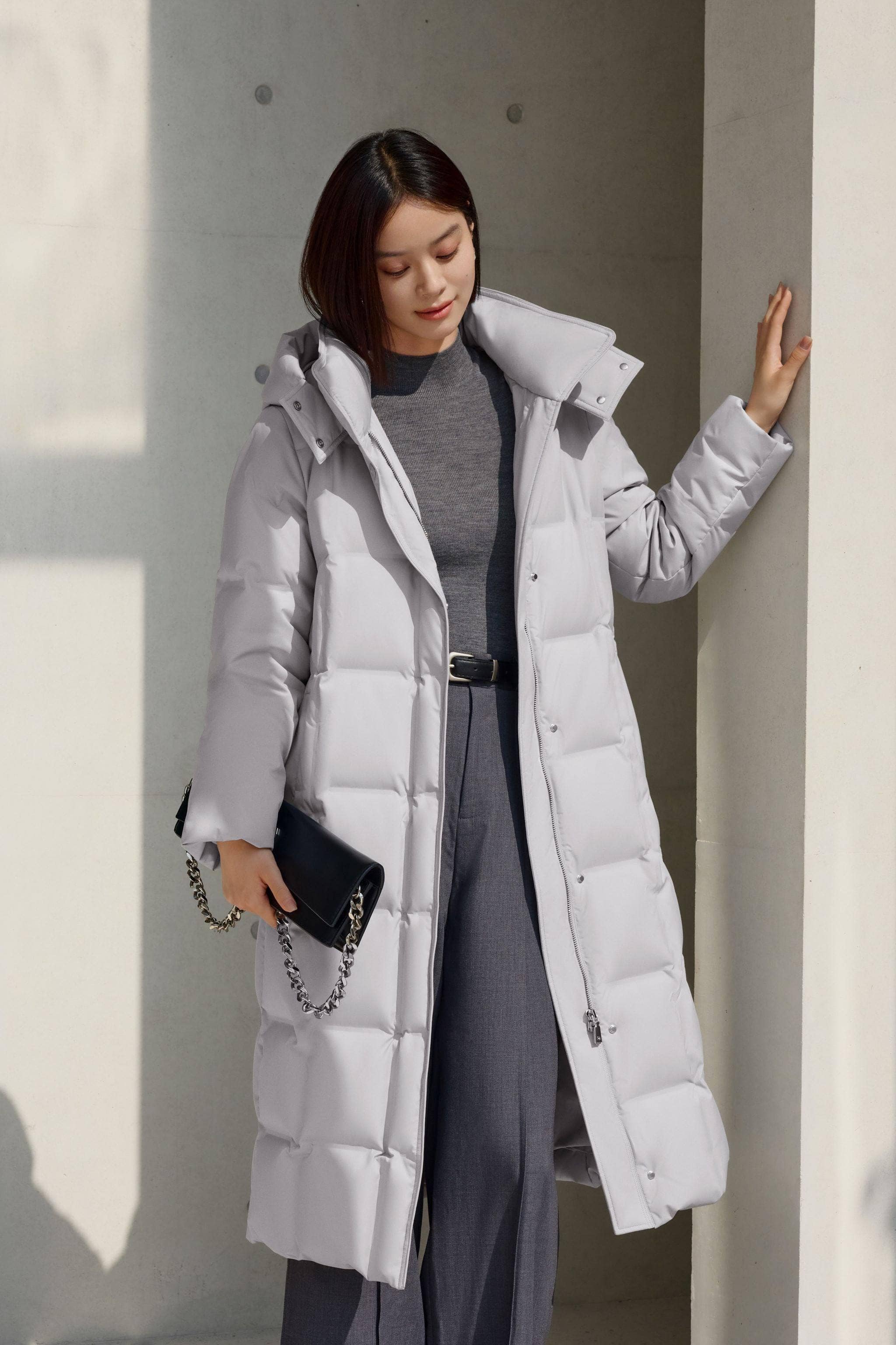 Women's Patterned Long Goose Down Coat - Image 26