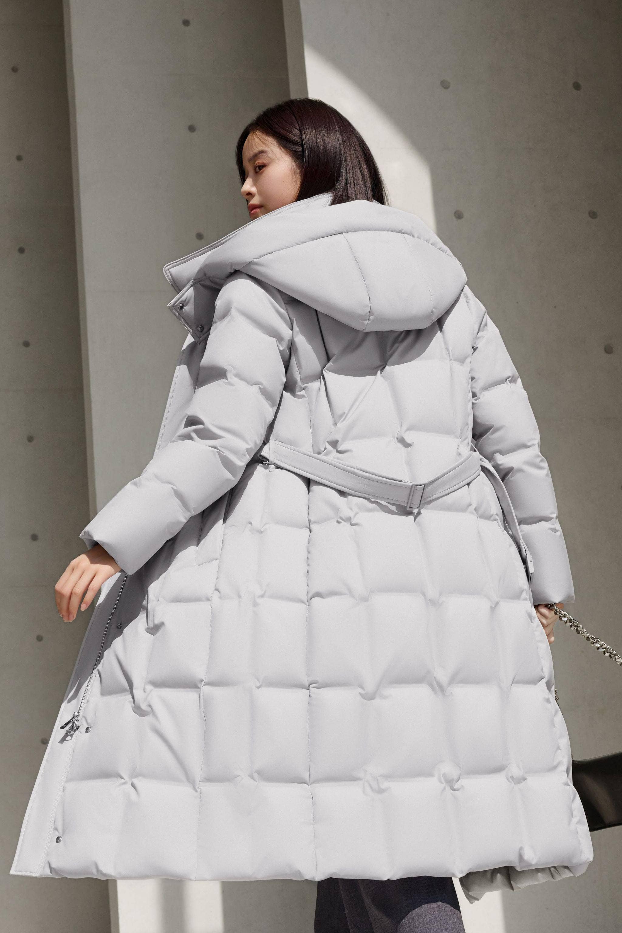 Women's Patterned Long Goose Down Coat - Image 27