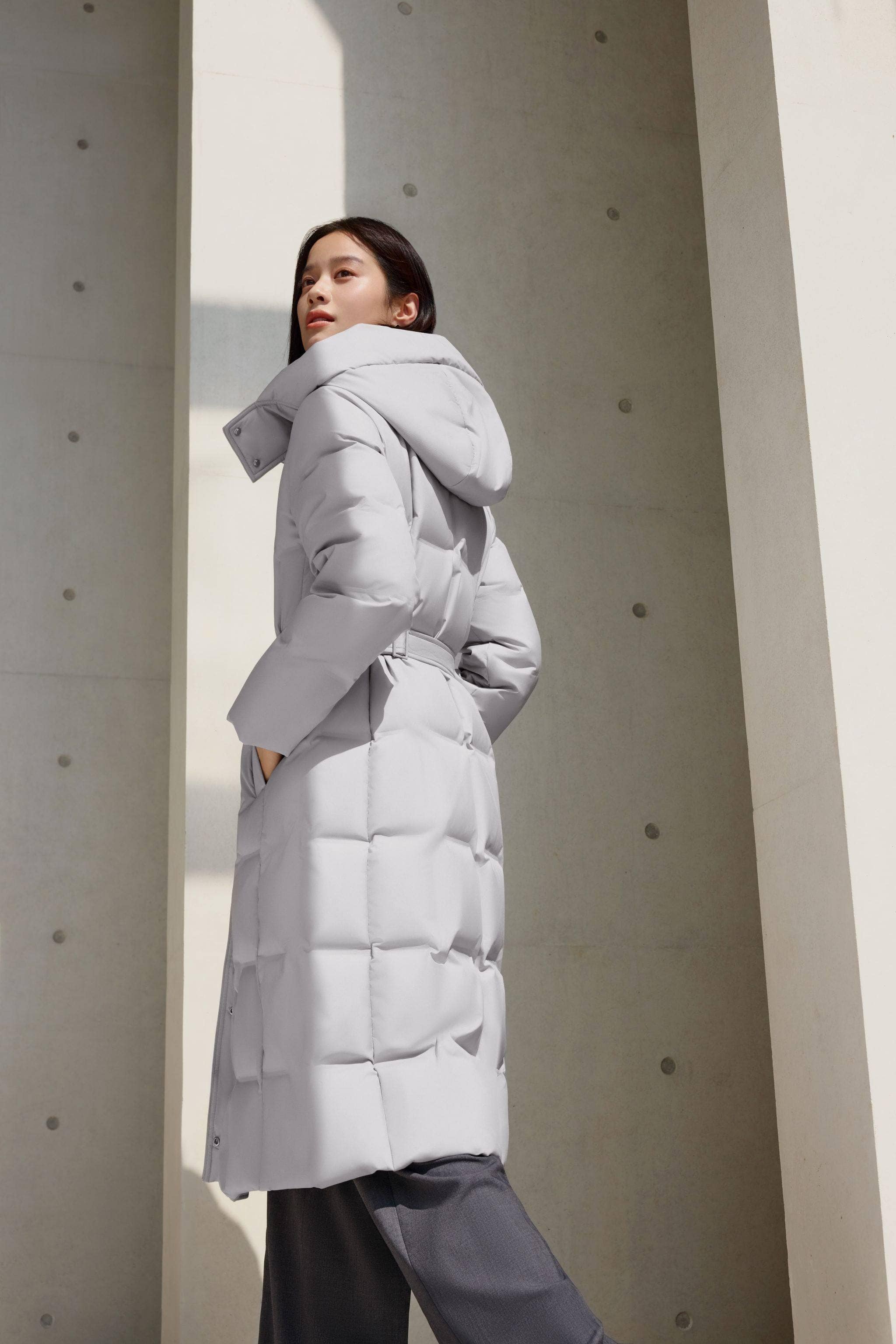 Women's Patterned Long Goose Down Coat - Image 28