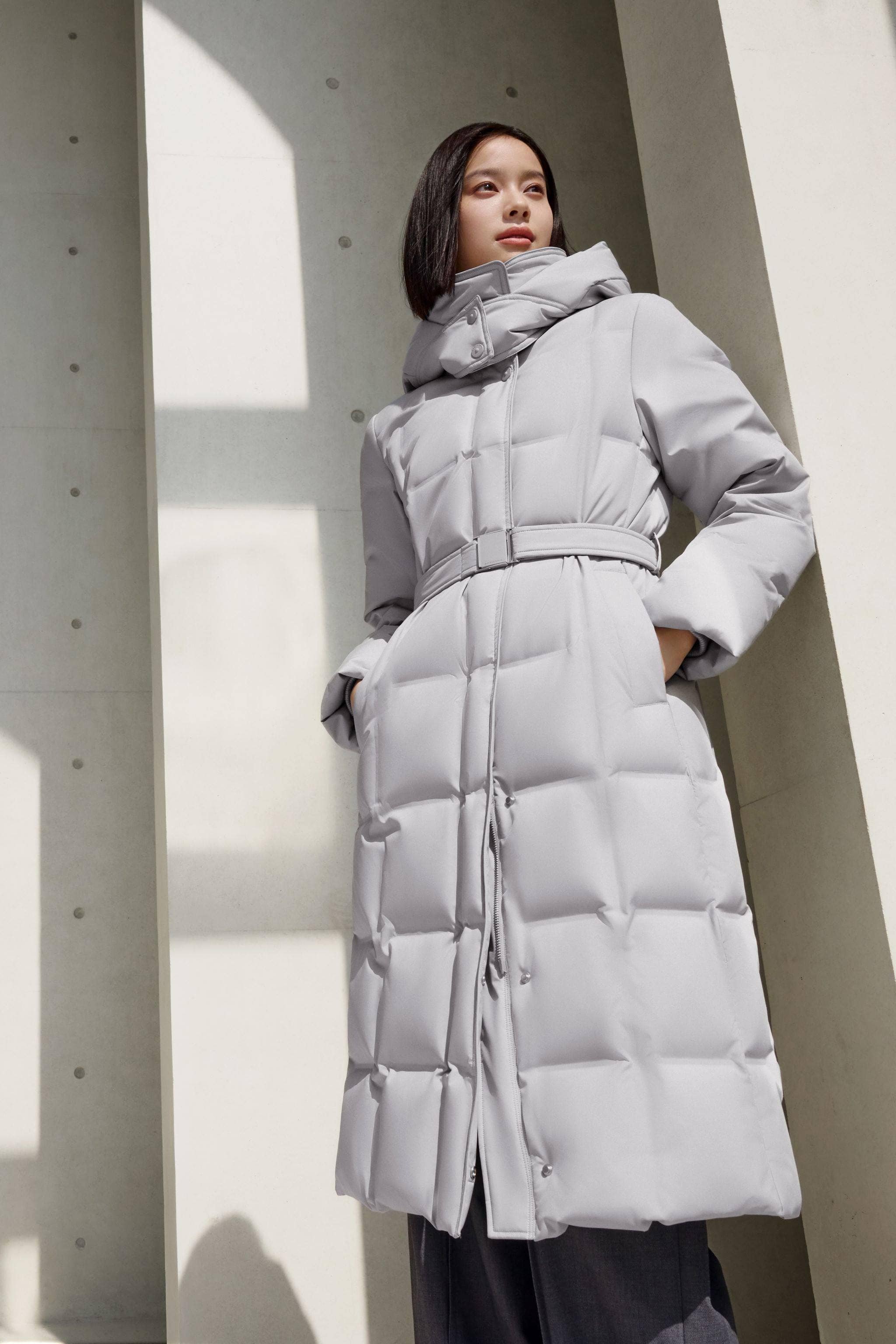 Women's Patterned Long Goose Down Coat - Image 29