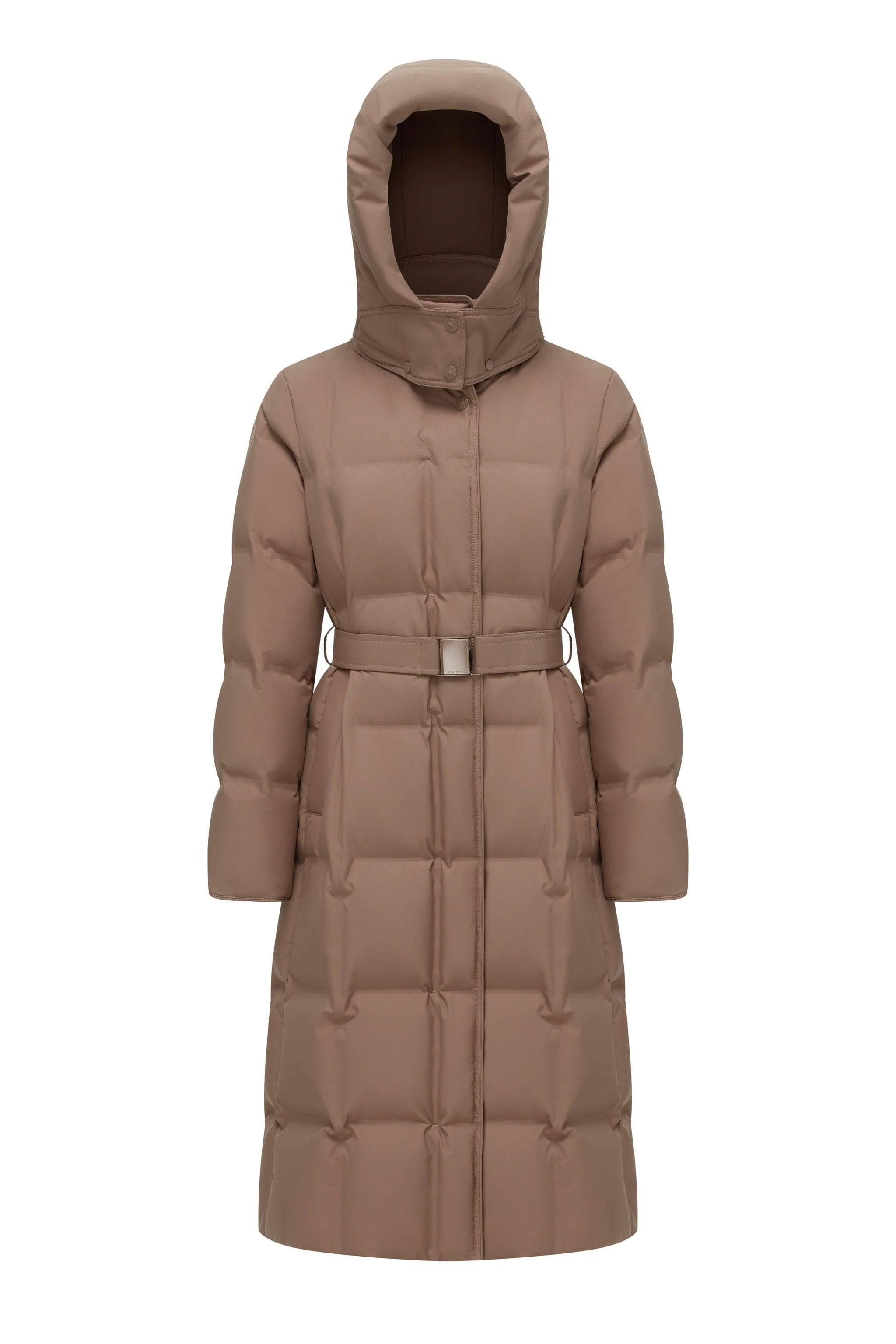 Women's Patterned Long Goose Down Coat - Image 6