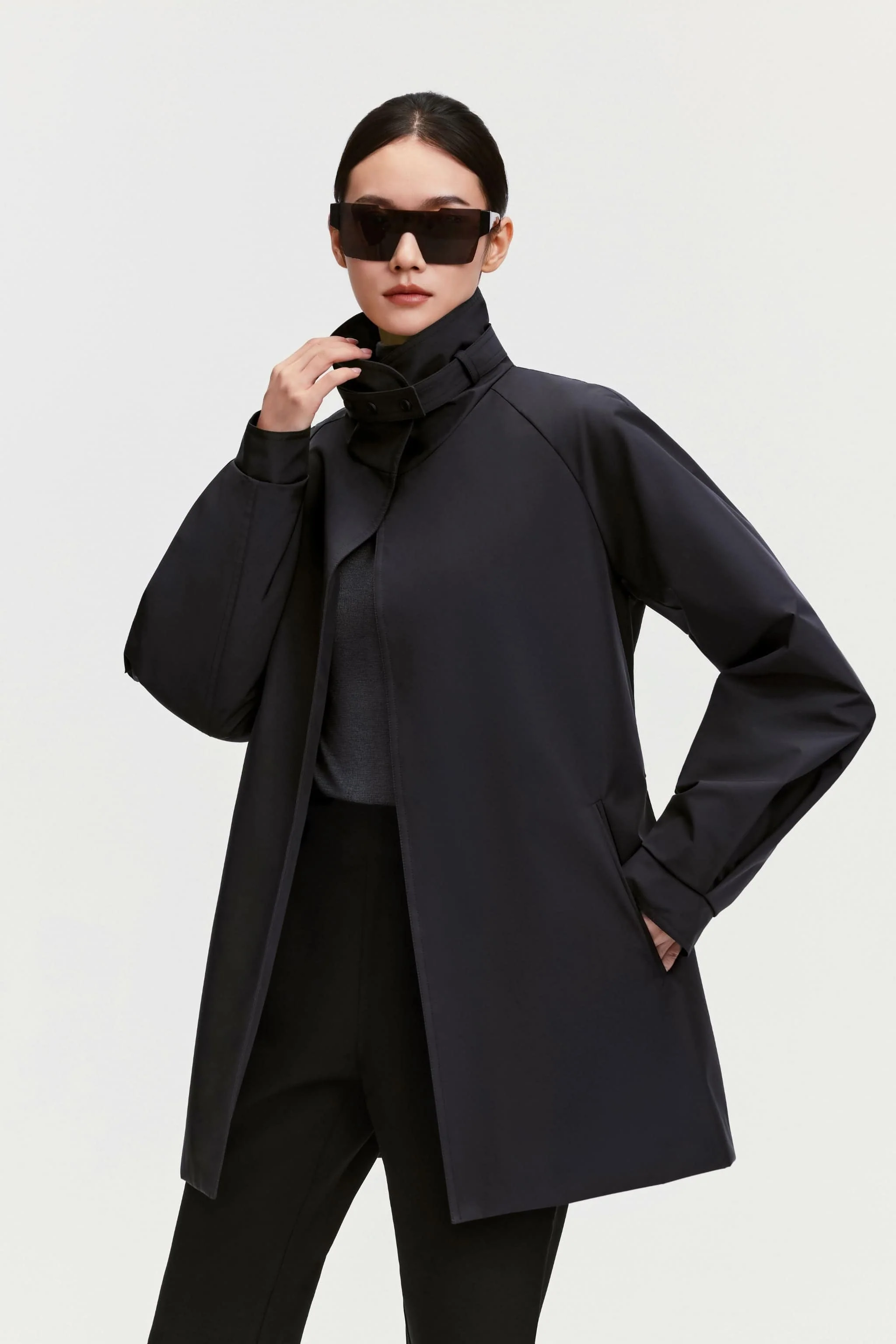 Women's Short Belted Goose Down Trench 202 - Image 14