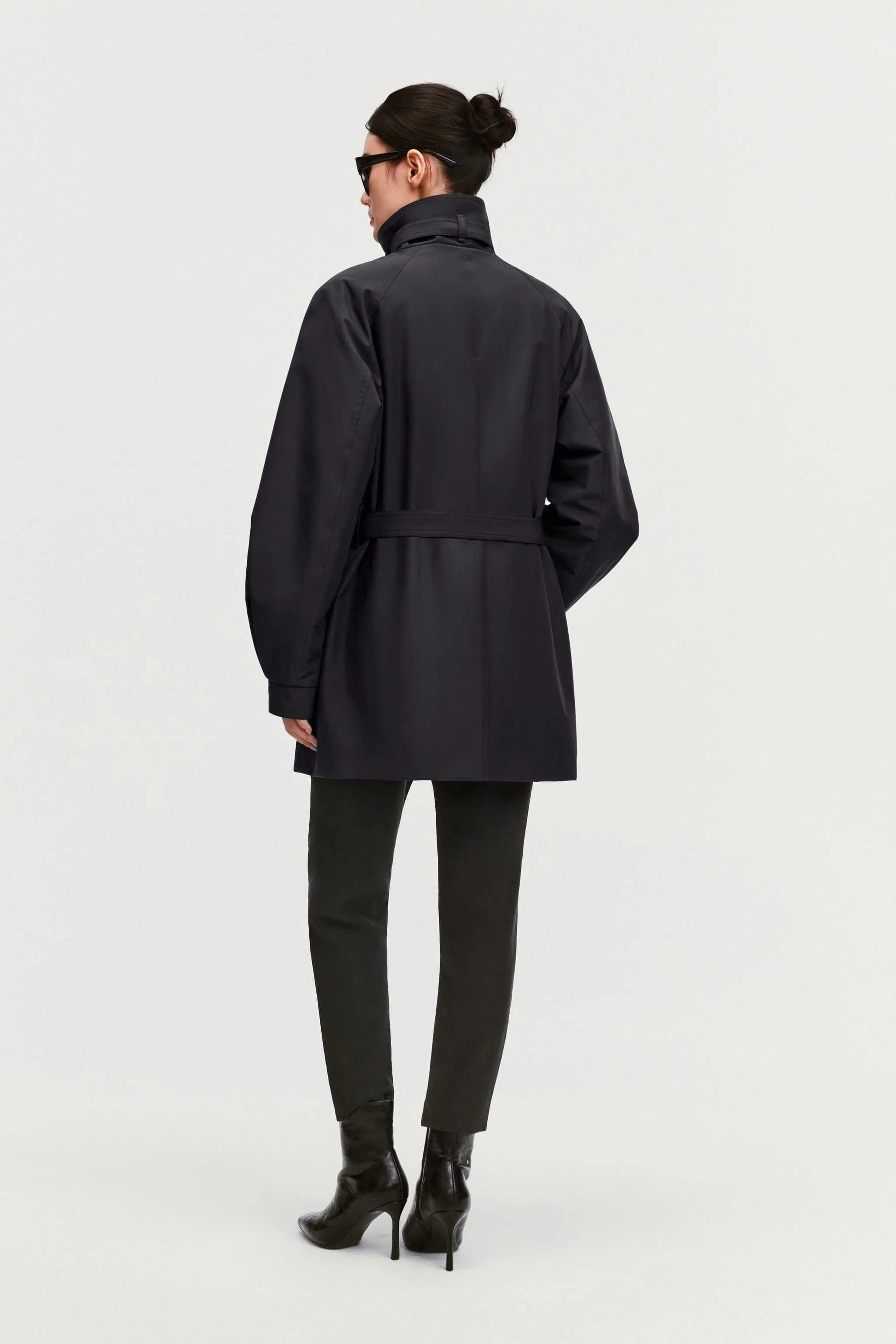 Women's Short Belted Goose Down Trench 202 - Image 18