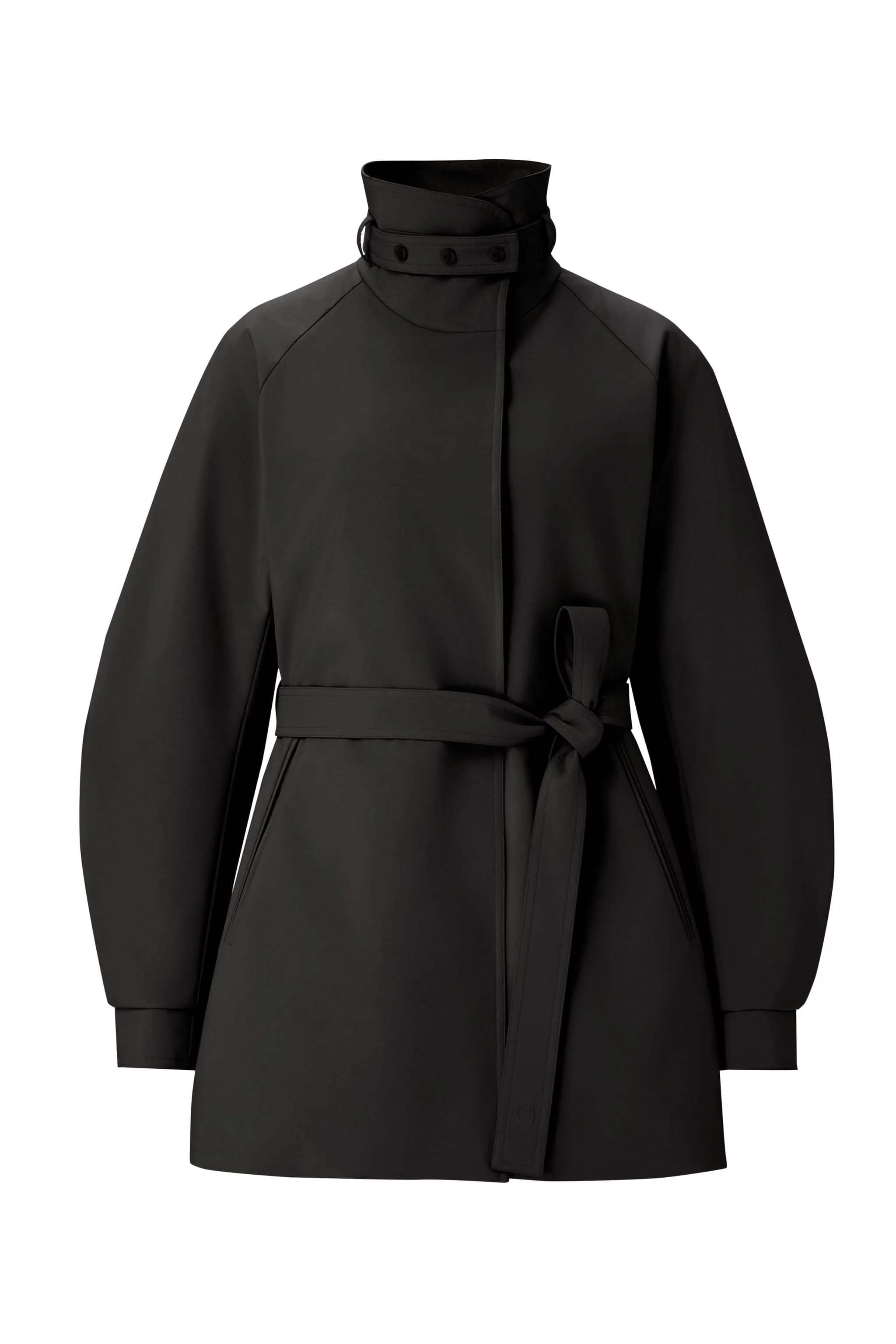 Women's Short Belted Goose Down Trench 202 - Image 19