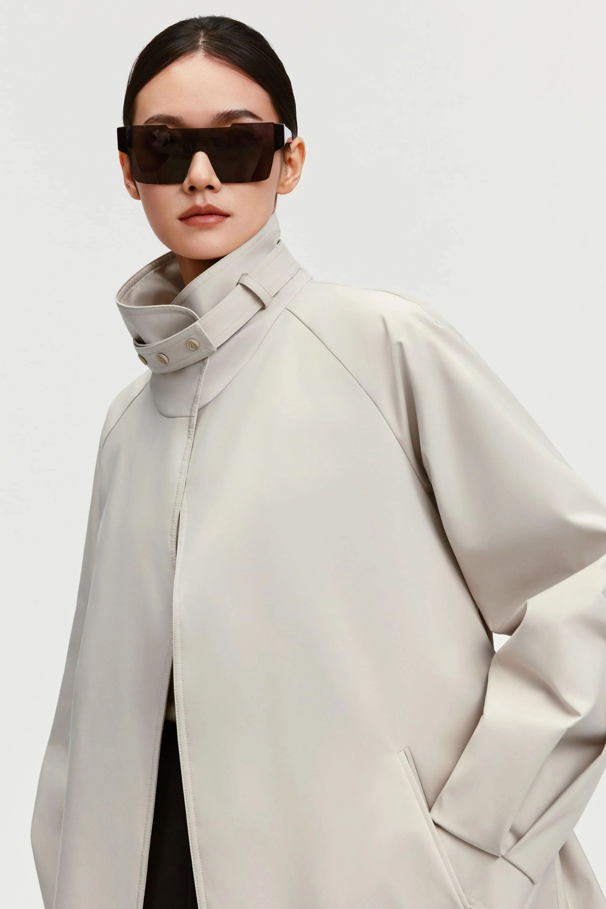 Women's Short Belted Goose Down Trench 202 - Image 4