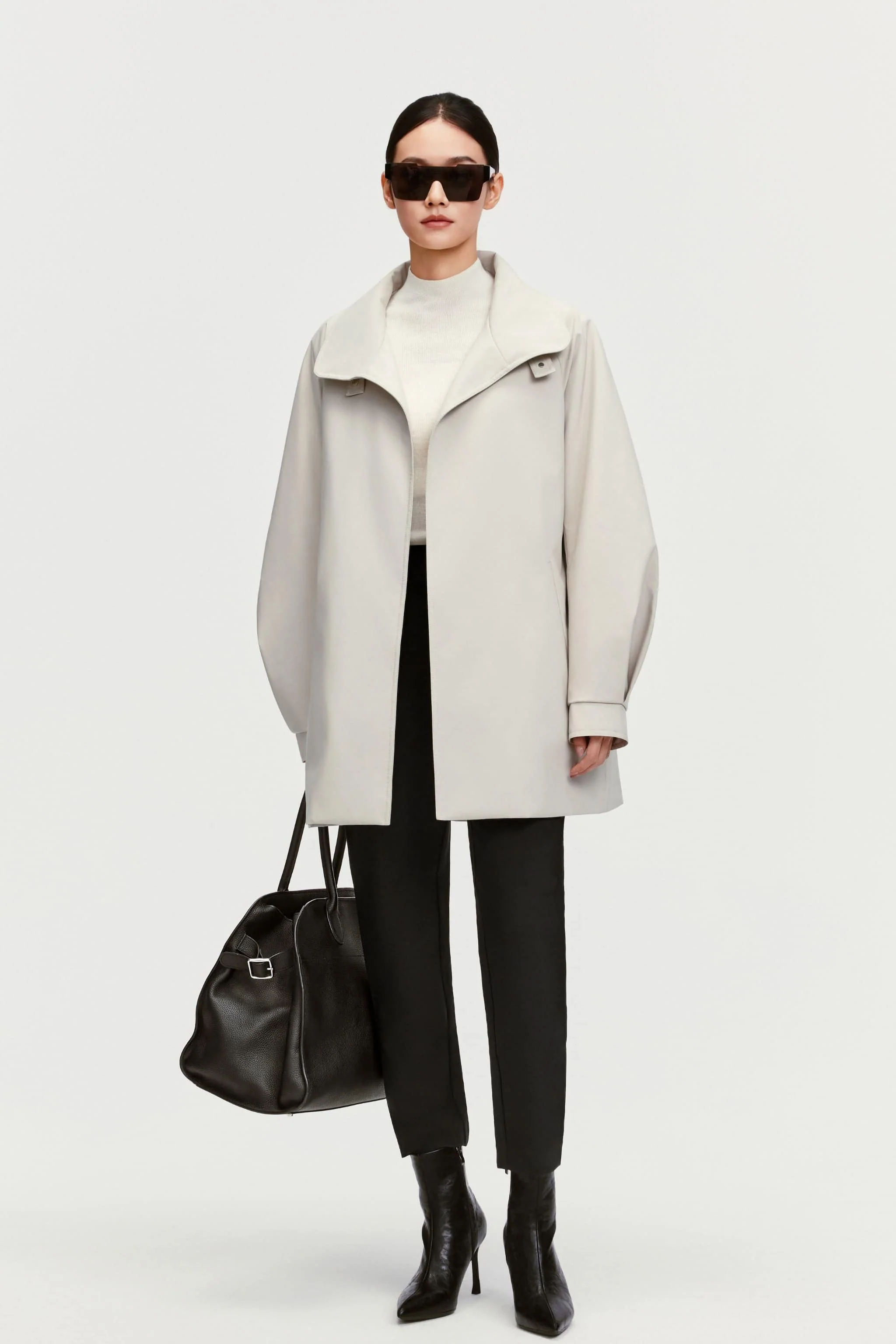 Women's Short Belted Goose Down Trench 202 - Image 5