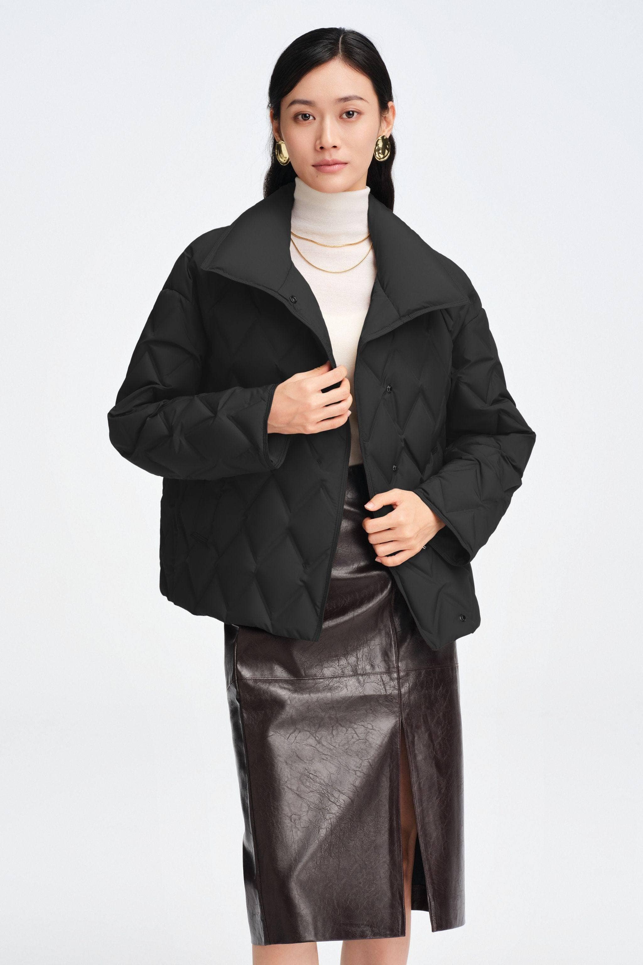 Women's Short length Goose Down Business Jacket - Image 13