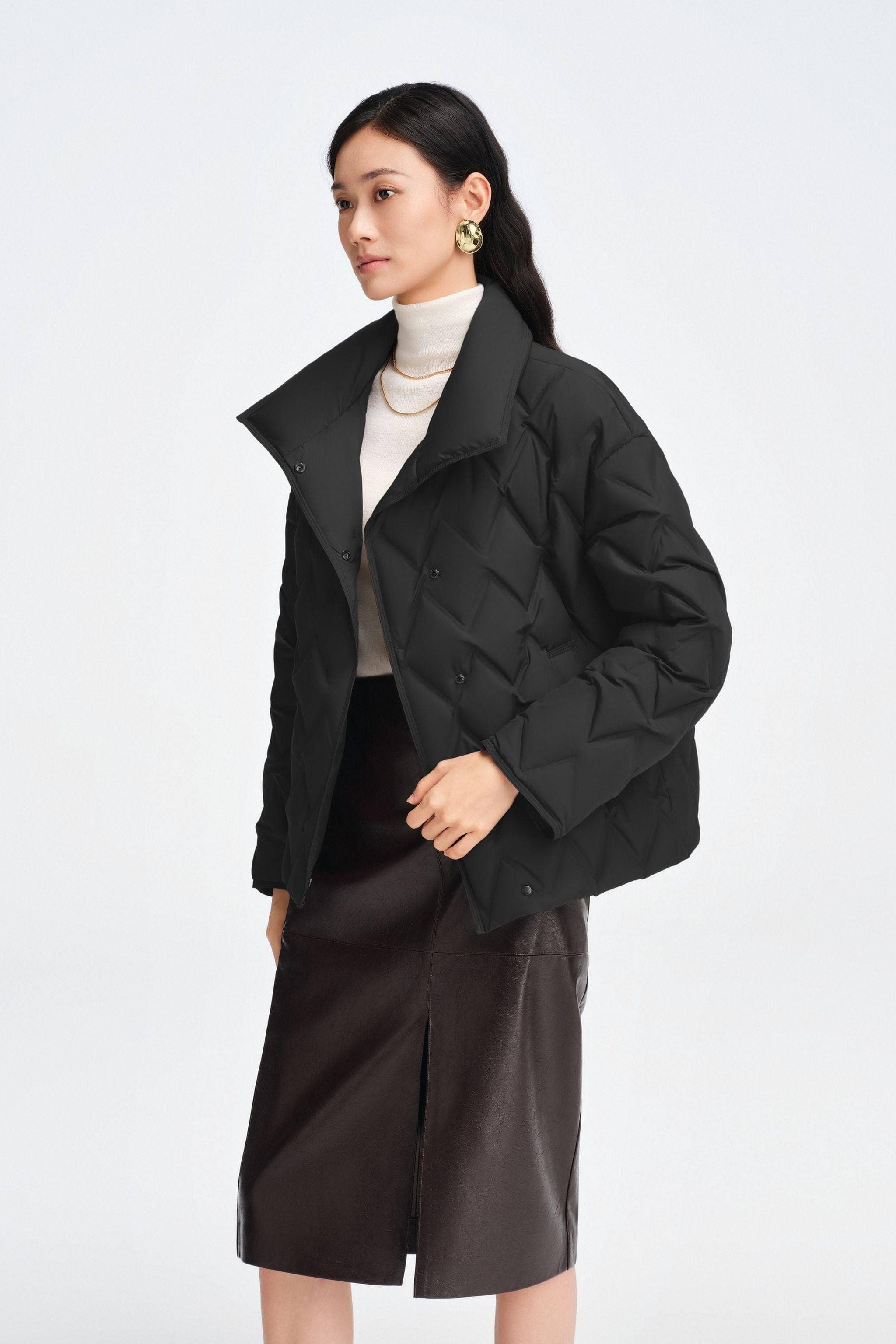 Women's Short length Goose Down Business Jacket - Image 14